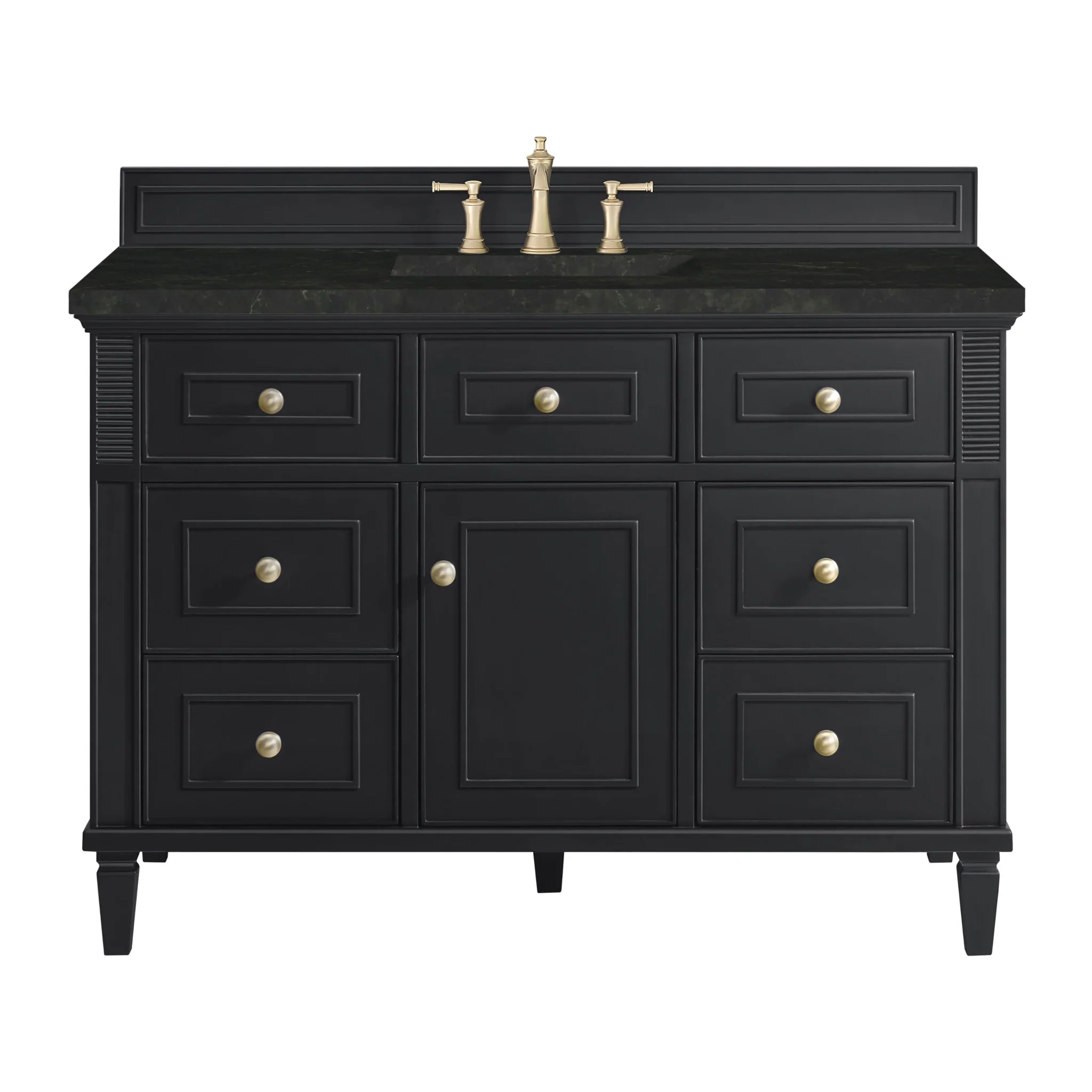 48-lorelai-single-vanity-in-black-onyx-by-james-martin-vanities-phantome-eclos-zero-silica image