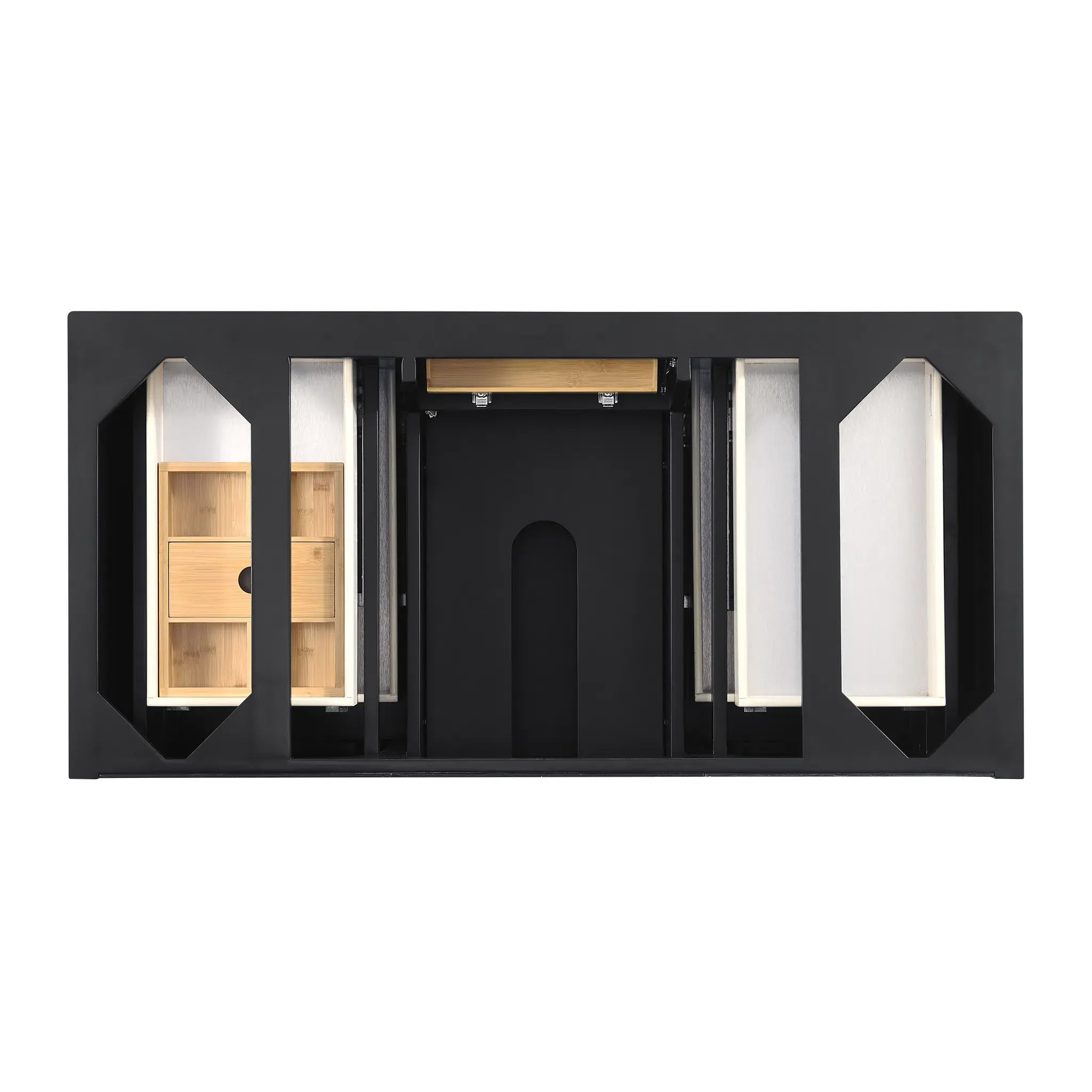 48" Lorelai Single Vanity in Black Onyx-Carrara White Marble-8" Widespread image 5
