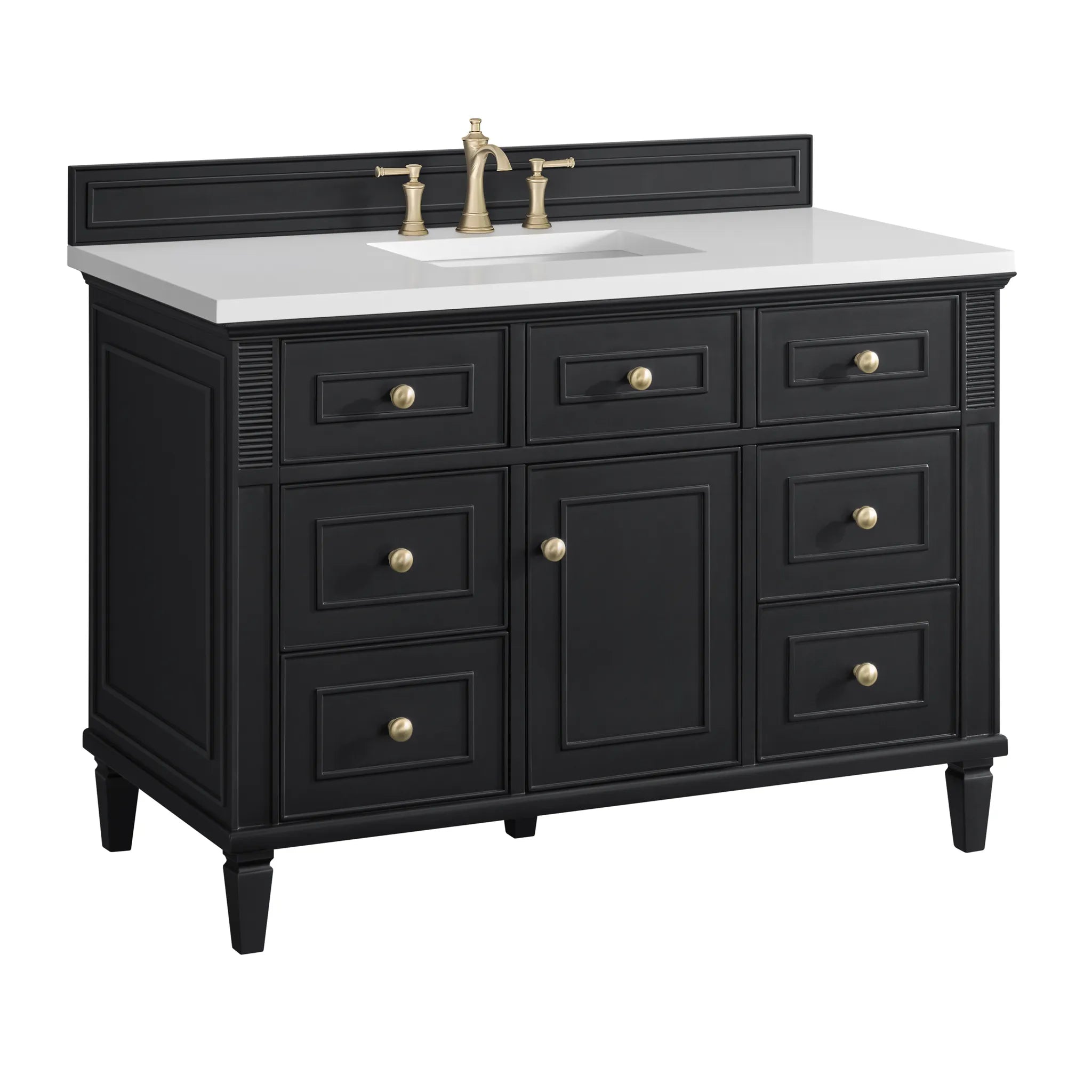 48" Lorelai Single Vanity in Black Onyx w/FreePower Wireless Charger-Cabinet Only-Not Available image 4