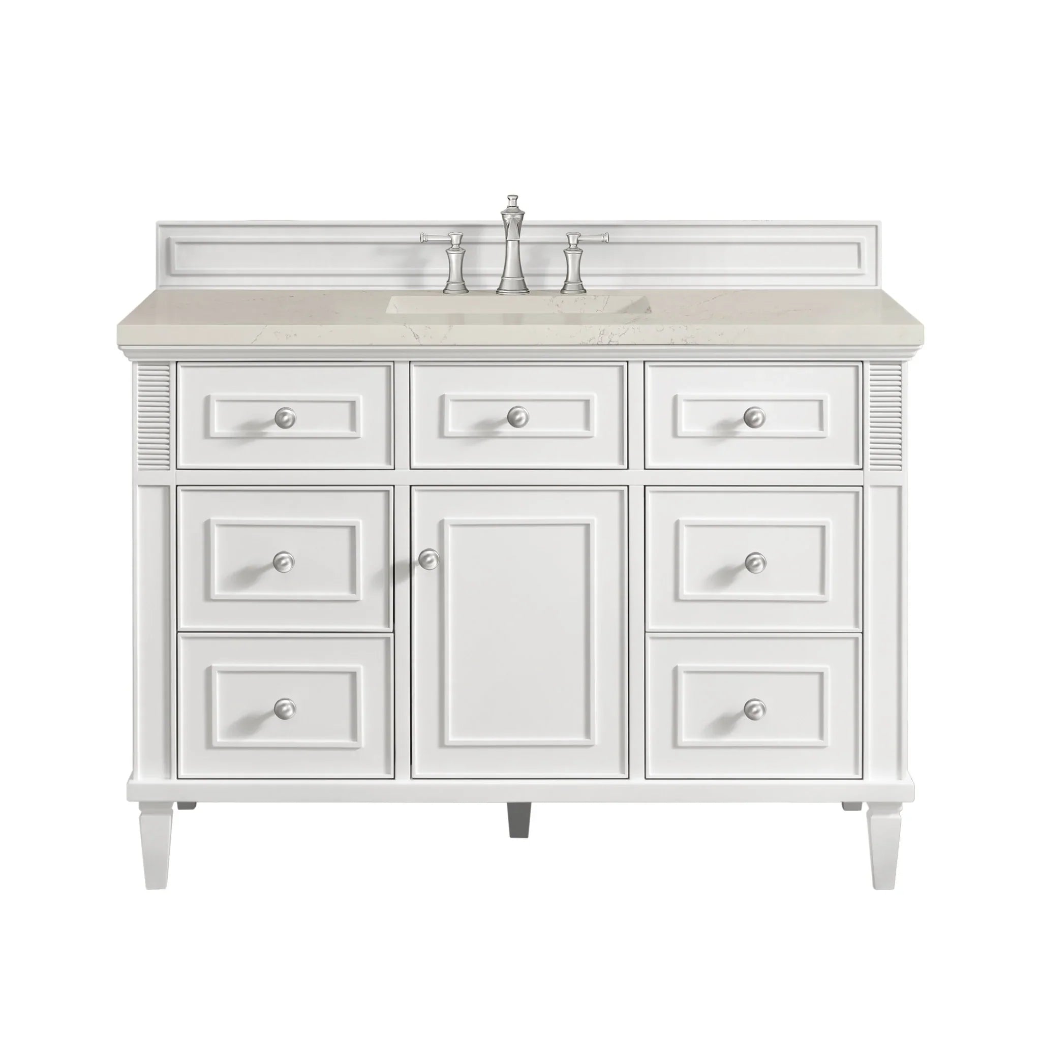 48" Lorelai Single Vanity in Bright White by James Martin Vanities - AURA Modern Home