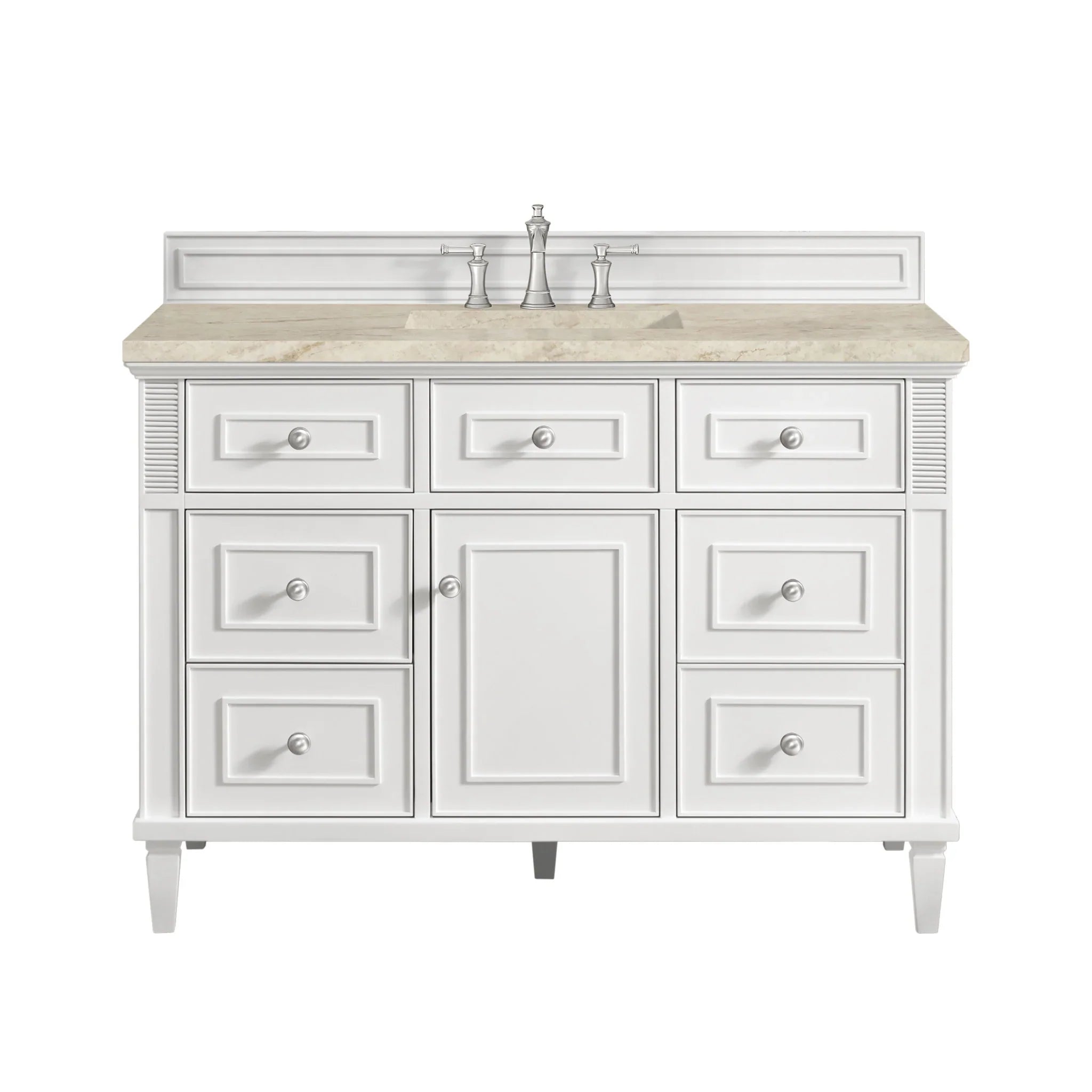 48" Lorelai Single Vanity in Bright White by James Martin Vanities - AURA Modern Home