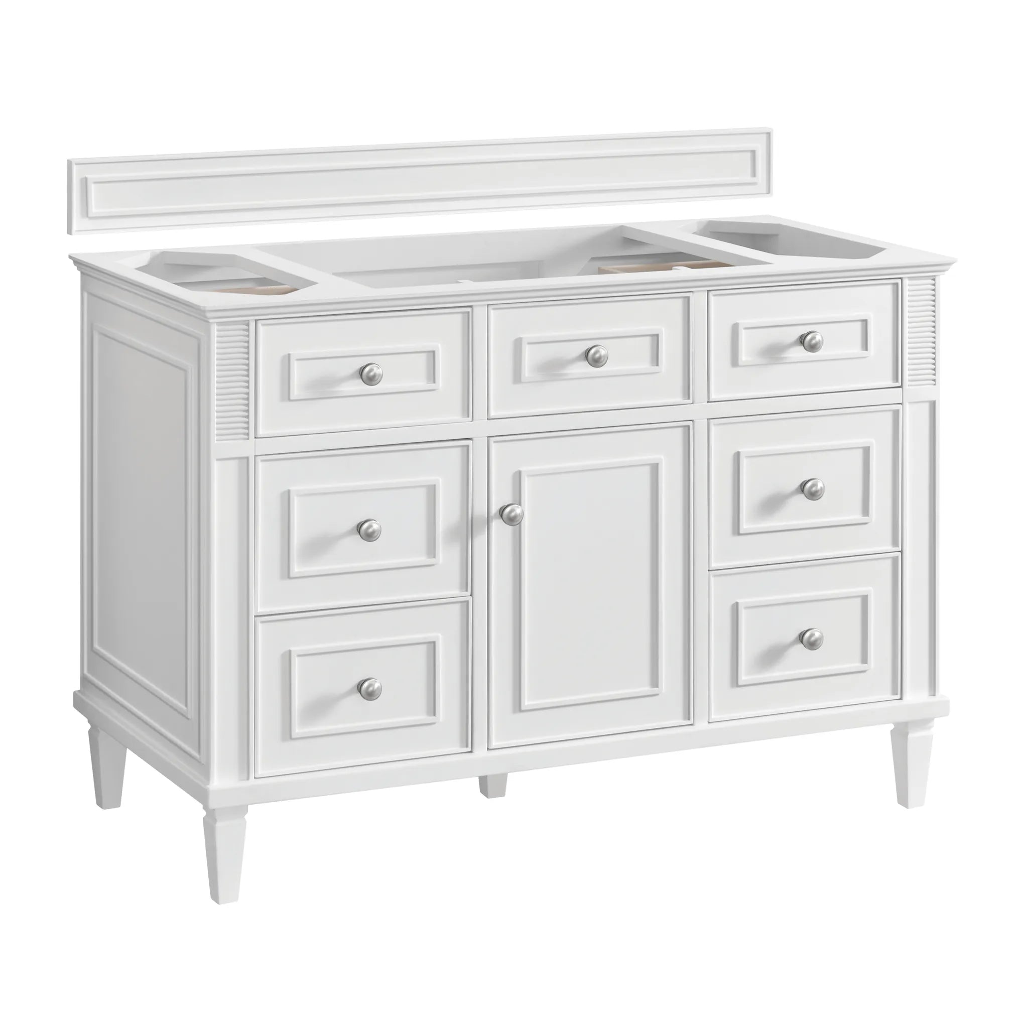 48" Lorelai Single Vanity in Bright White by James Martin Vanities - AURA Modern Home