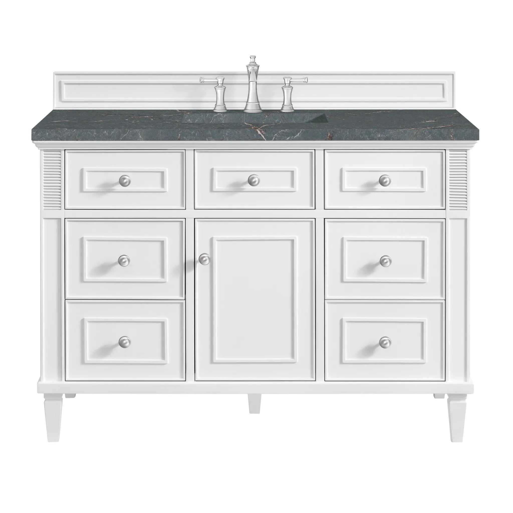 48" Lorelai Single Vanity in Bright White by James Martin Vanities - AURA Modern Home