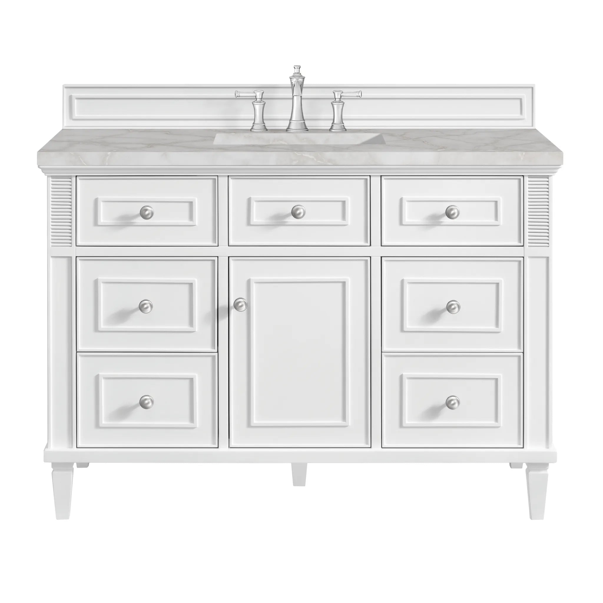 48" Lorelai Single Vanity in Bright White by James Martin Vanities - AURA Modern Home