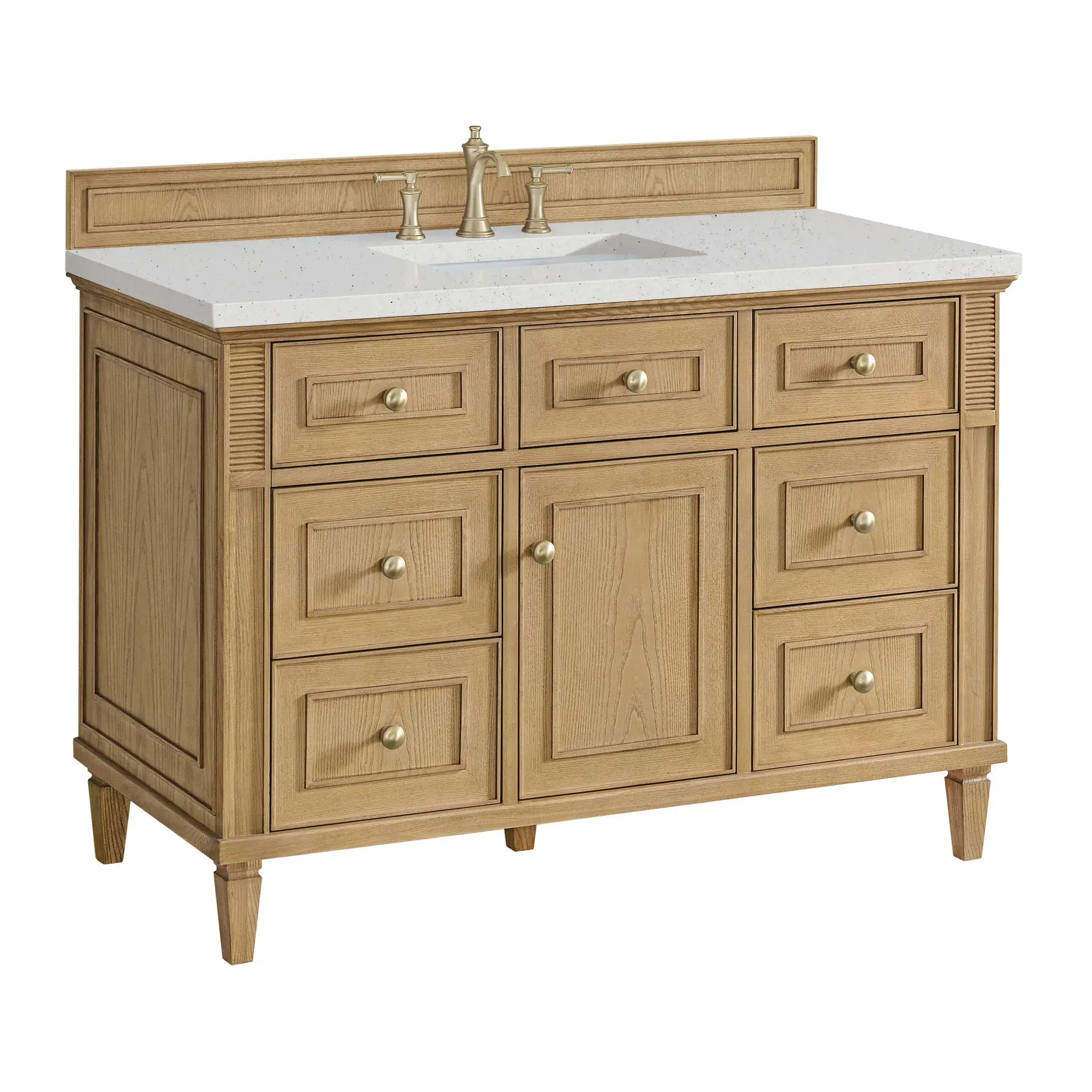 48" Lorelai Single Vanity in Light Natural Oak-Lime Delight Silestone-8" Widespread image 9
