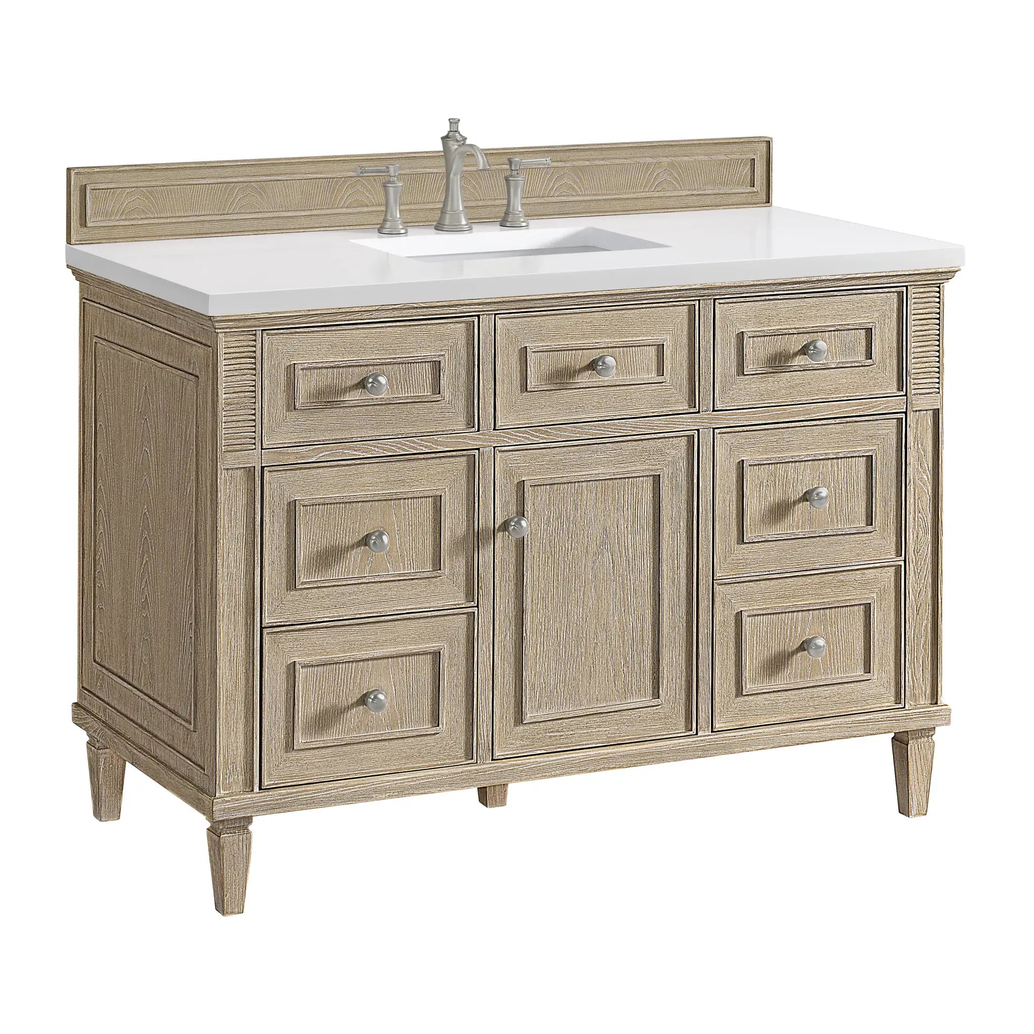 48" Lorelai Single Vanity in Whitewashed Oak-Cabinet Only-Not Available image 4