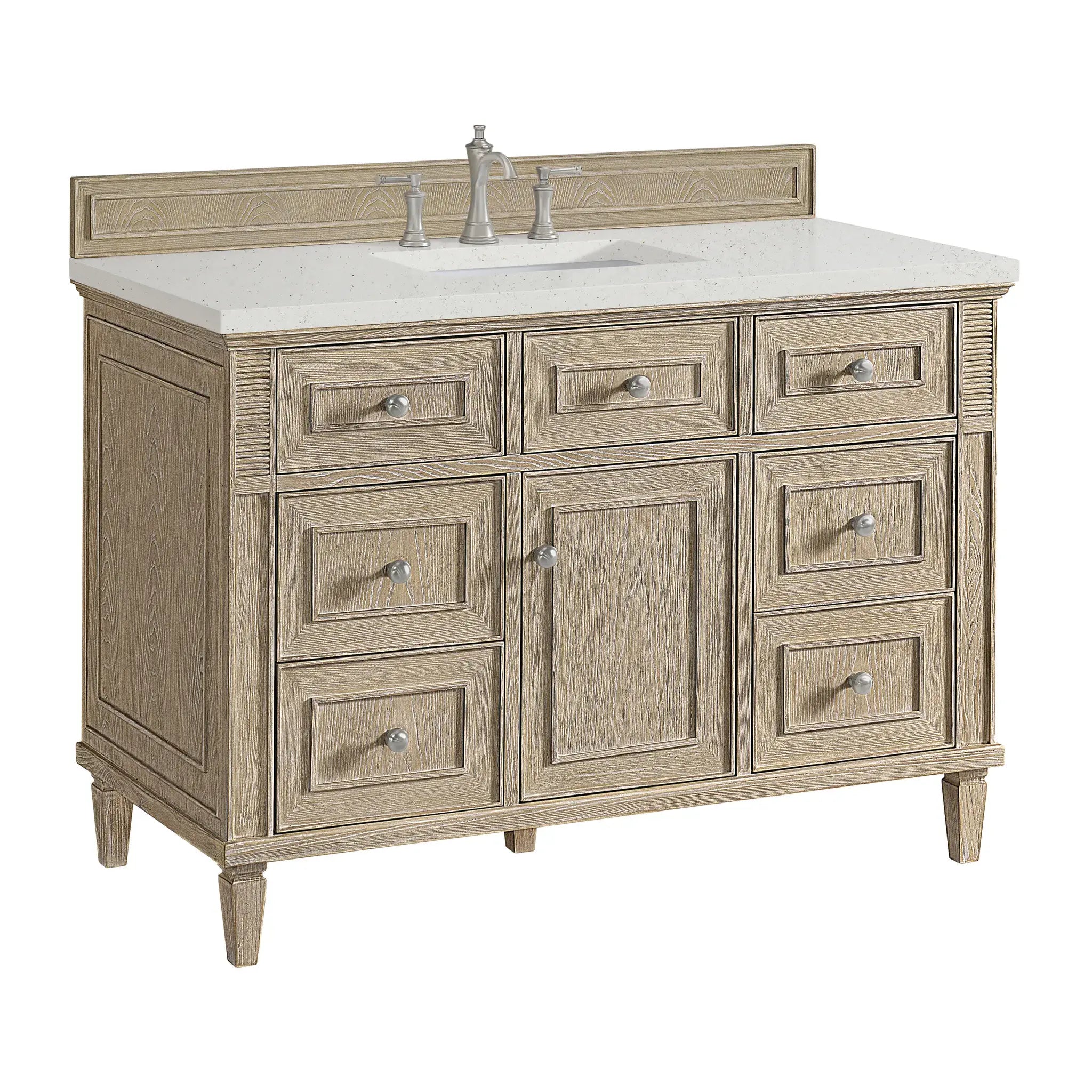 48" Lorelai Single Vanity in Whitewashed Oak-Lime Delight Silestone-8" Widespread image 9