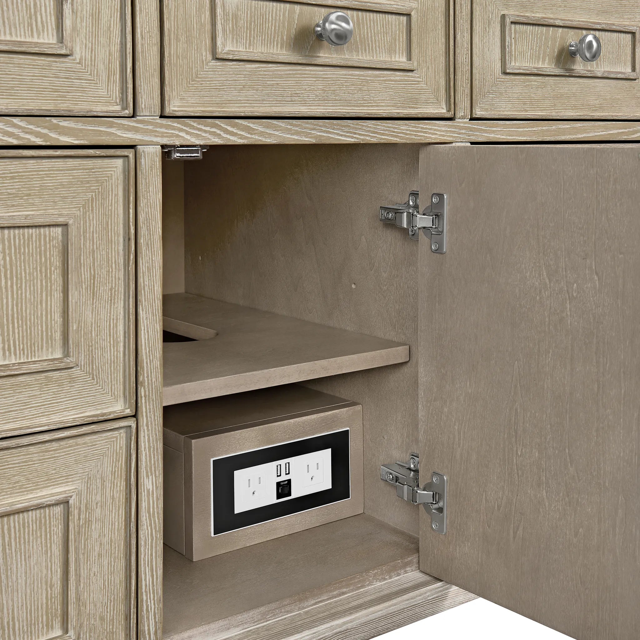 48" Lorelai Single Vanity in Whitewashed Oak w/FreePower Wireless Charger-Cabinet Only-Not Available image 5