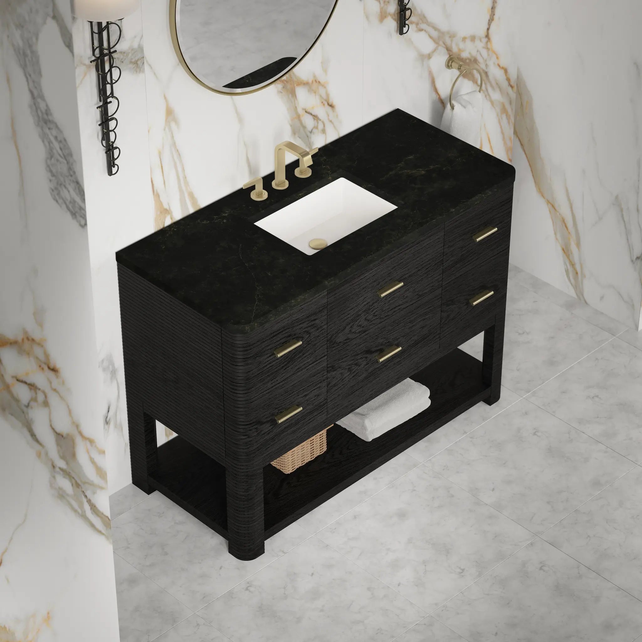 48 Lucian Single Vanity In Carbon Oak Standard Phantome Eclos 8 Widespread 5