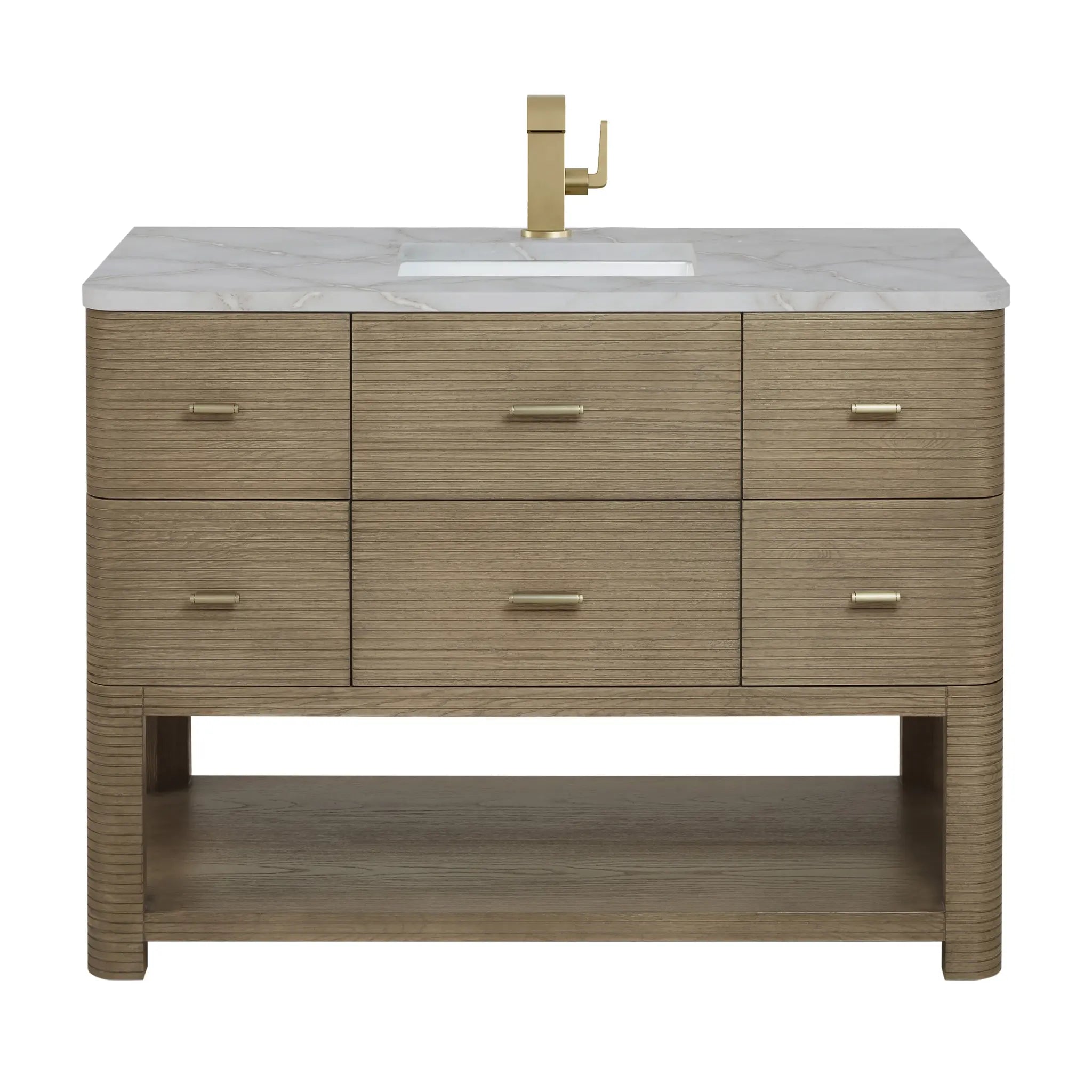 48 Lucian Single Vanity In Pebble Oak Standard Victorian Silver Silestone Single Hole 1