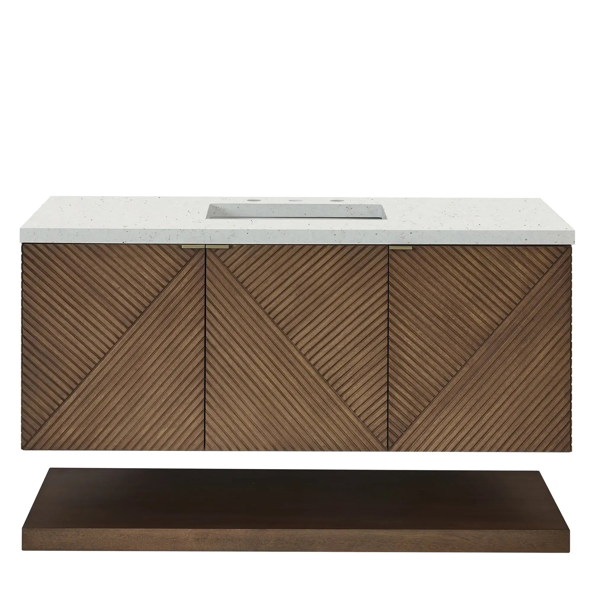 48" Marcello Single Vanity in Chestnut-Lime Delight Silestone-8" Widespread image