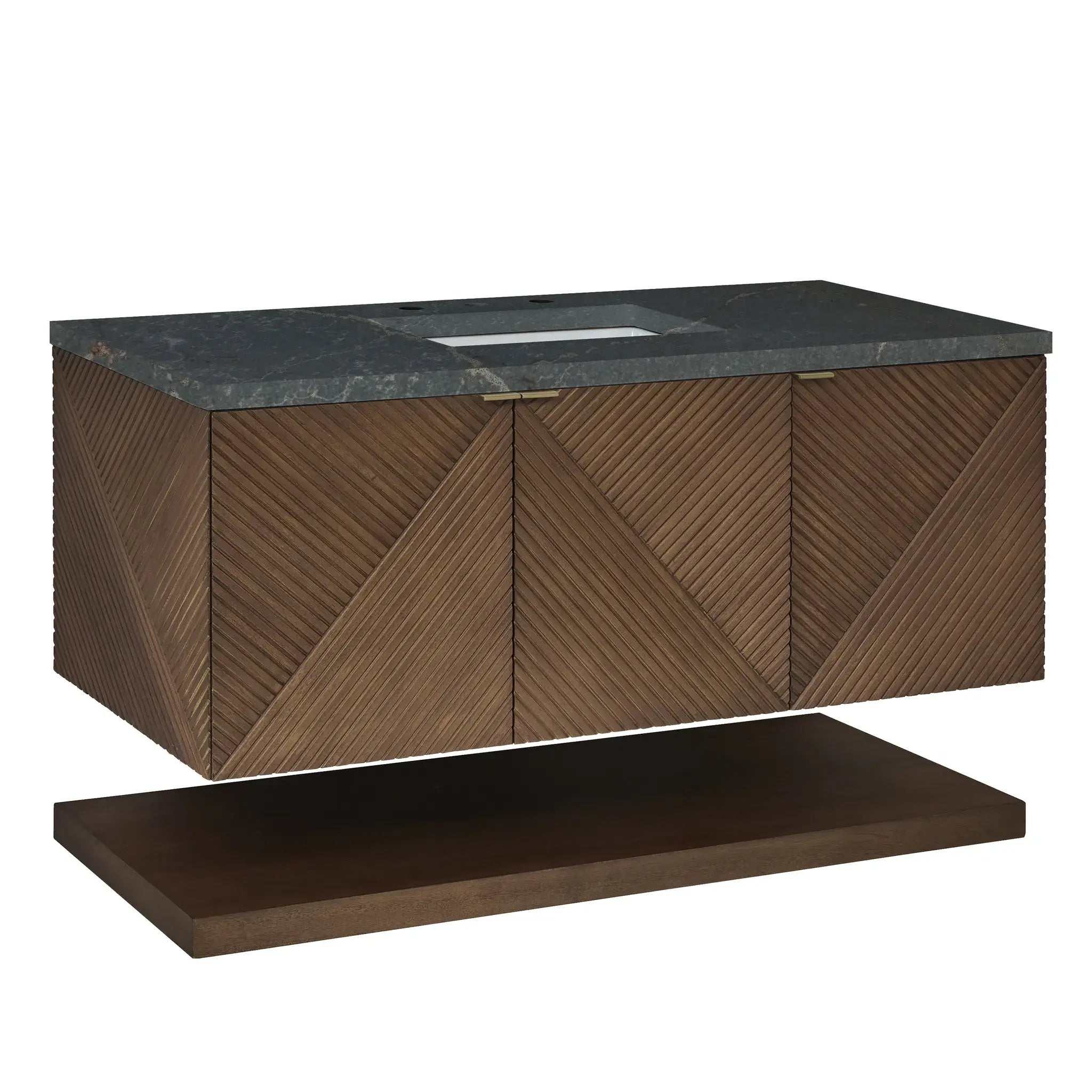 48" Marcello Single Vanity in Chestnut-Parisien Bleu Silestone-8" Widespread image 9