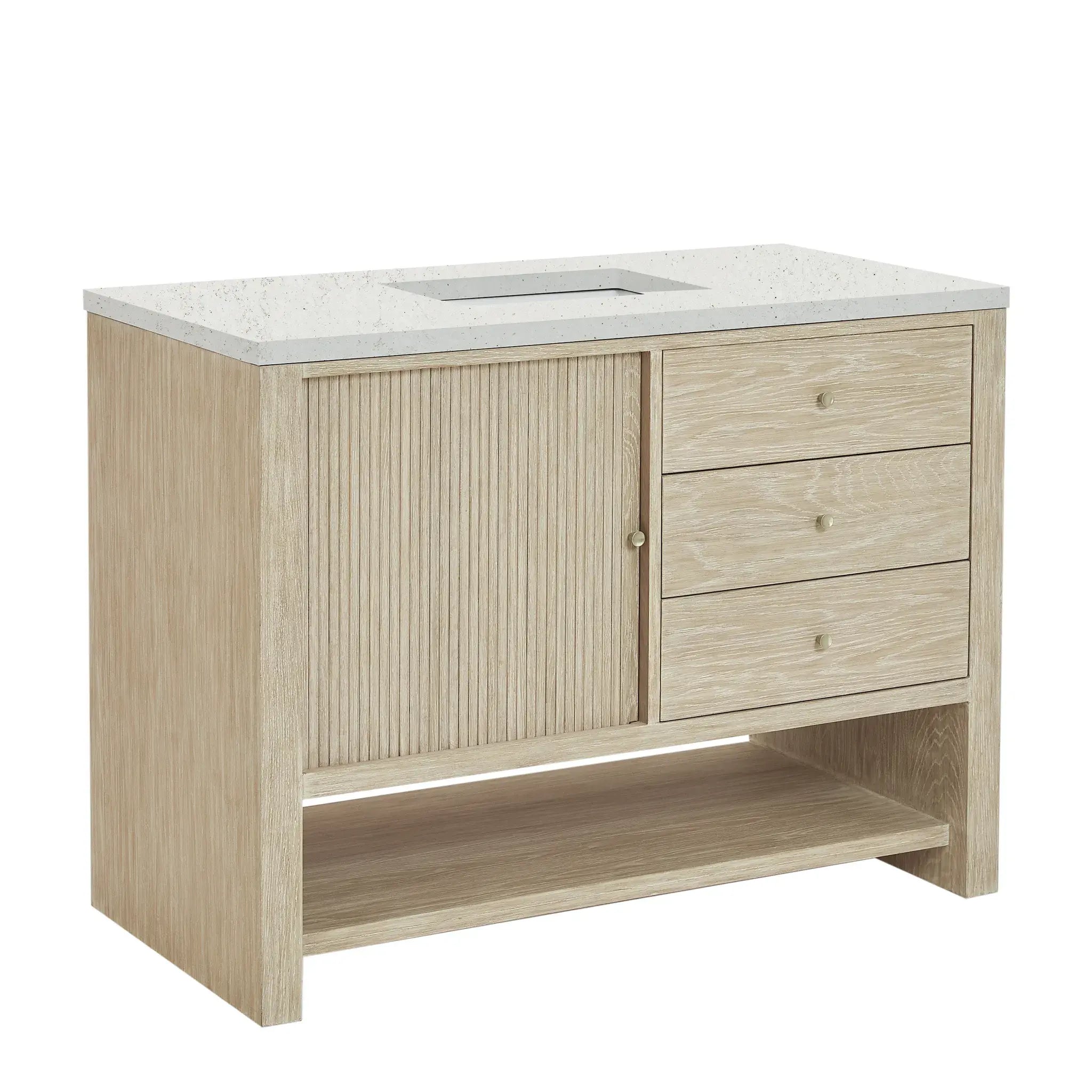 48" Marigot Single Vanity in Sunwashed Oak-Lime Delight Silestone-8" Widespread image 10