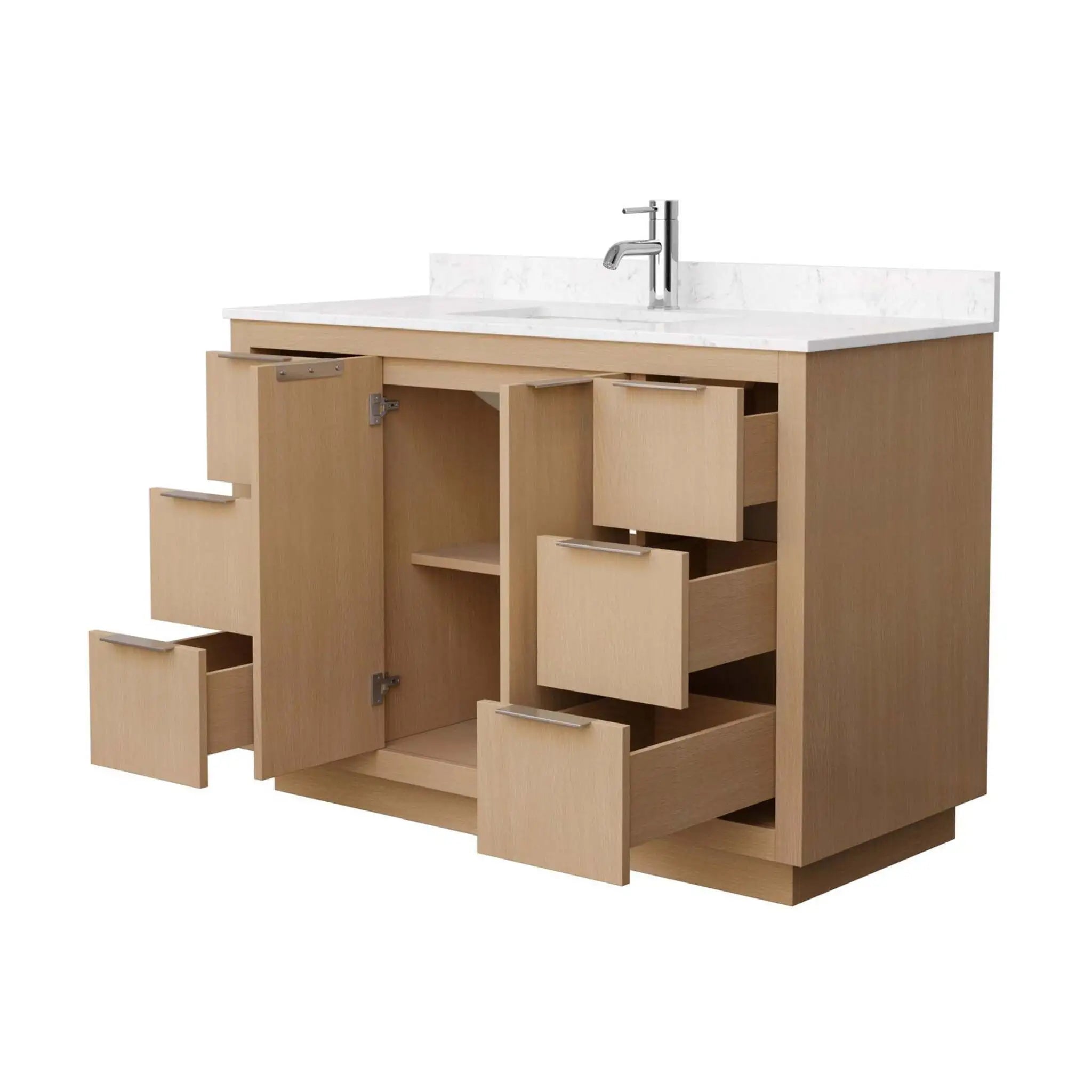 48" Maroni Single Bathroom Vanity in Light Straw with Brushed Nickel Trim by Wyndham