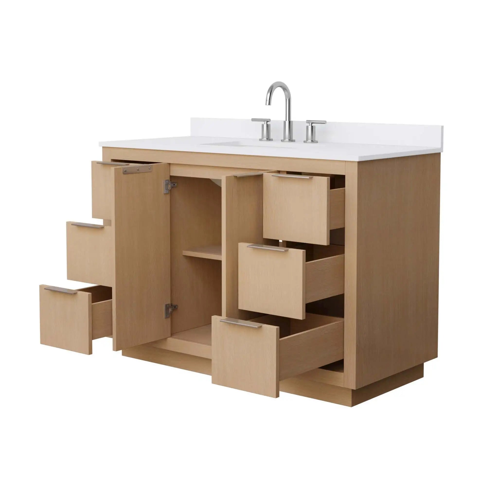48" Maroni Single Bathroom Vanity in Light Straw with Brushed Nickel Trim by Wyndham