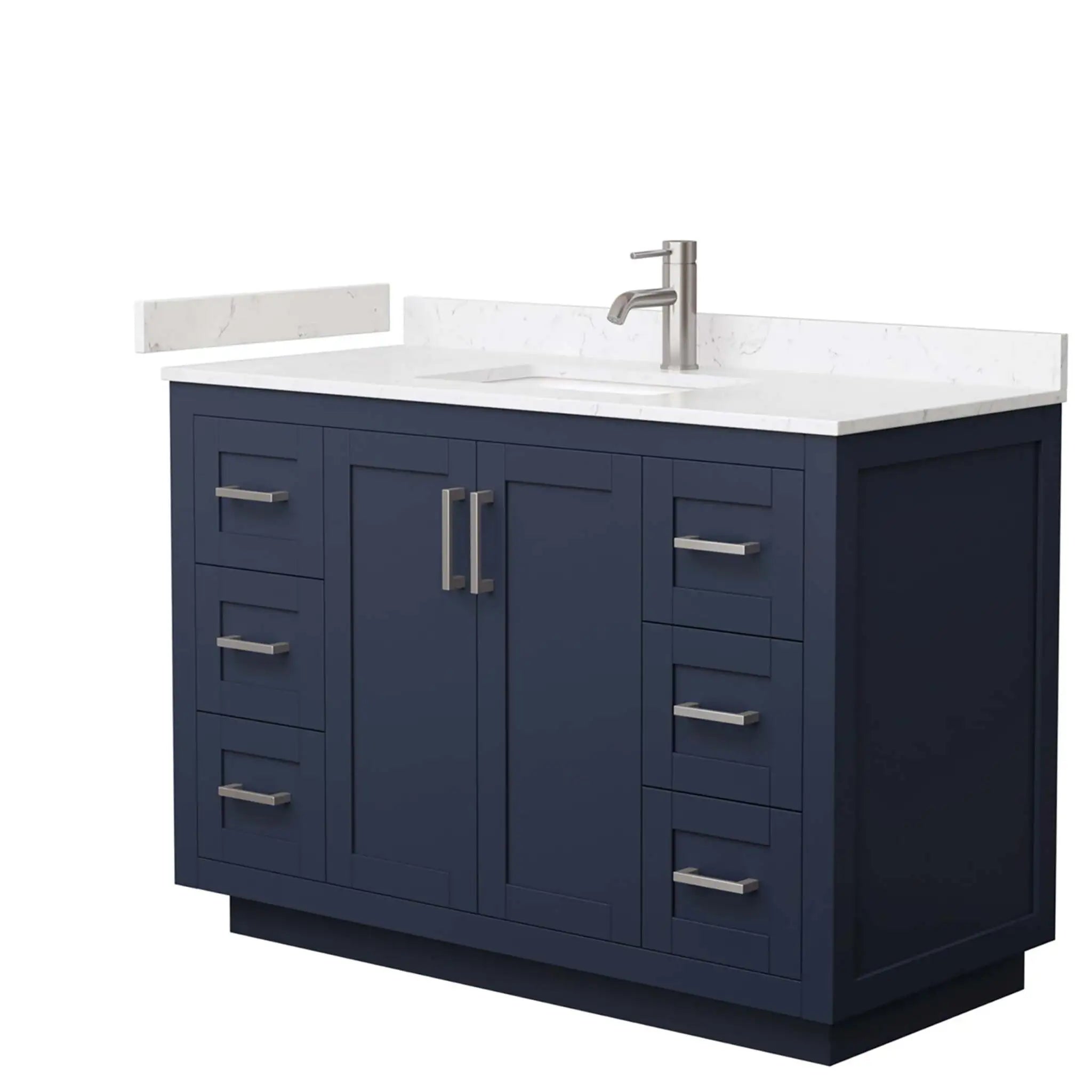 48" Miranda Single Bathroom Vanity in Dark Blue with Brushed Nickel Trim by Wyndham