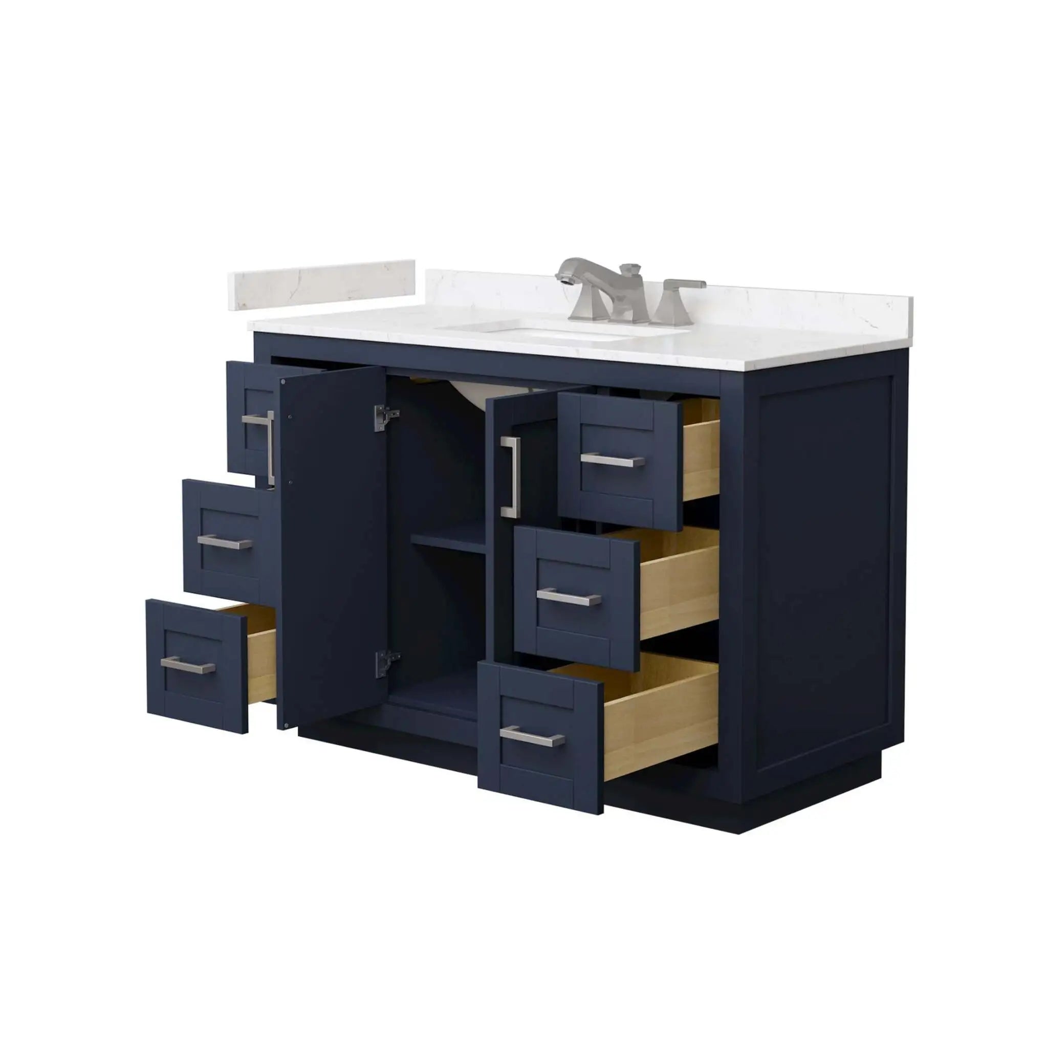 48" Miranda Single Bathroom Vanity in Dark Blue with Brushed Nickel Trim by Wyndham