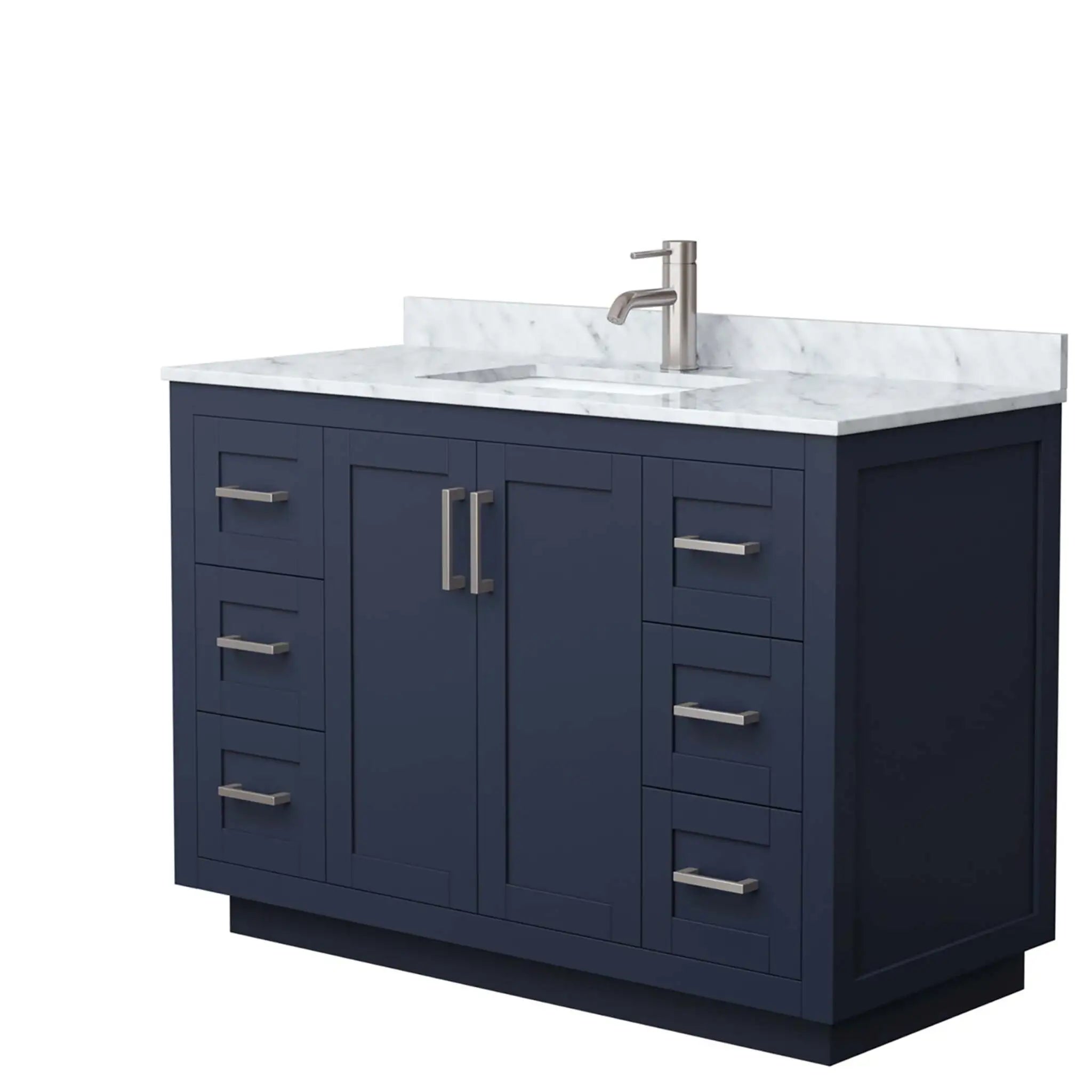 48" Miranda Single Bathroom Vanity in Dark Blue with Brushed Nickel Trim by Wyndham