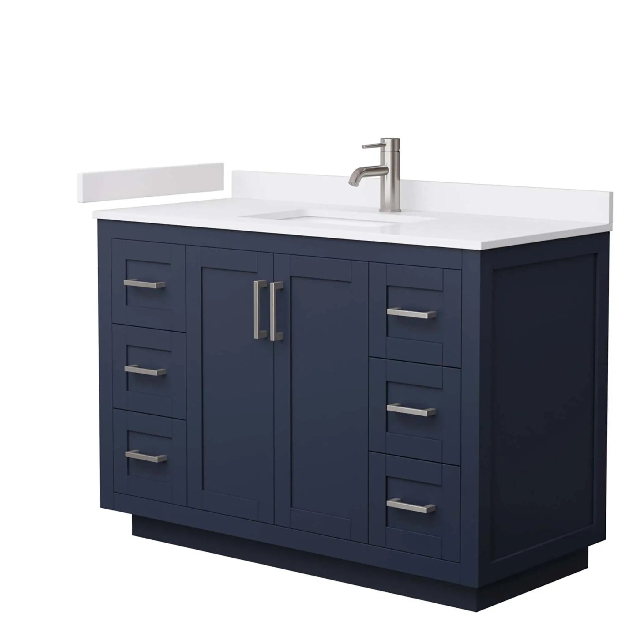 48" Miranda Single Bathroom Vanity in Dark Blue with Brushed Nickel Trim by Wyndham