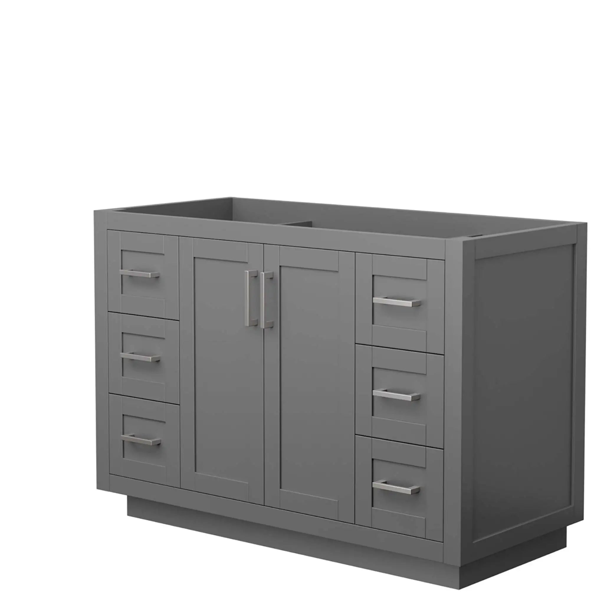 48" Miranda Single Bathroom Vanity in Dark Gray with Brushed Nickel Trim by Wyndham