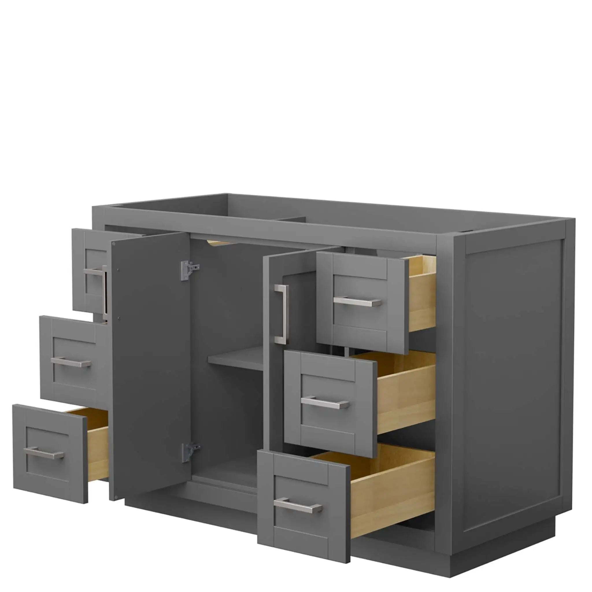 48" Miranda Single Bathroom Vanity in Dark Gray with Brushed Nickel Trim by Wyndham
