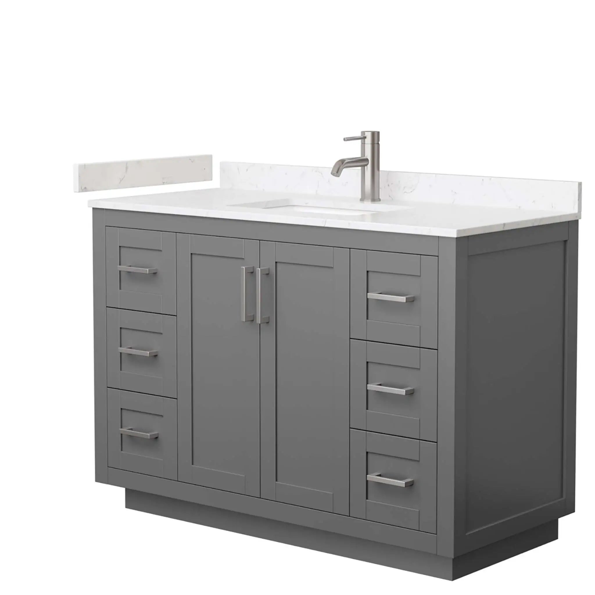 48" Miranda Single Bathroom Vanity in Dark Gray with Brushed Nickel Trim by Wyndham