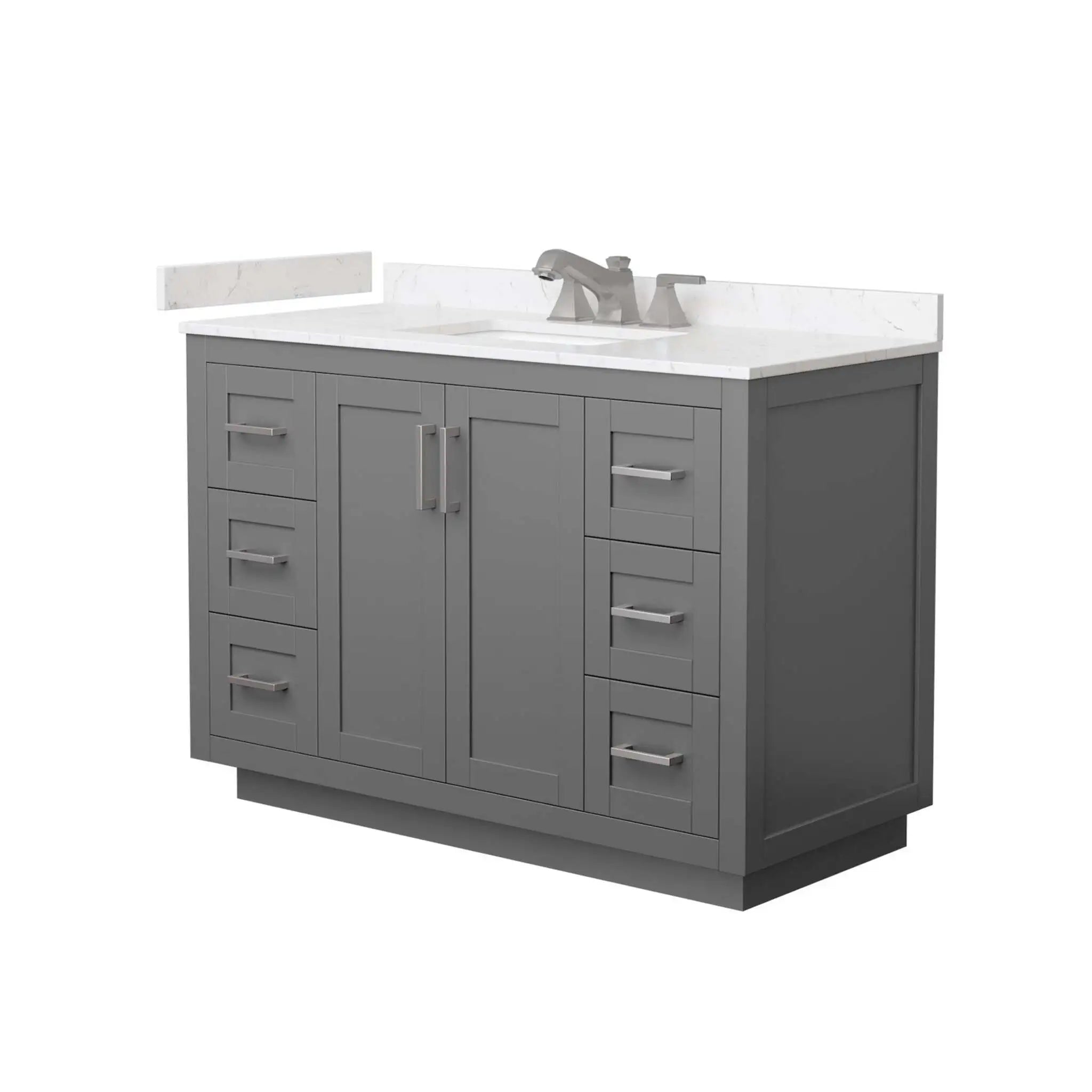 48" Miranda Single Bathroom Vanity in Dark Gray with Brushed Nickel Trim by Wyndham
