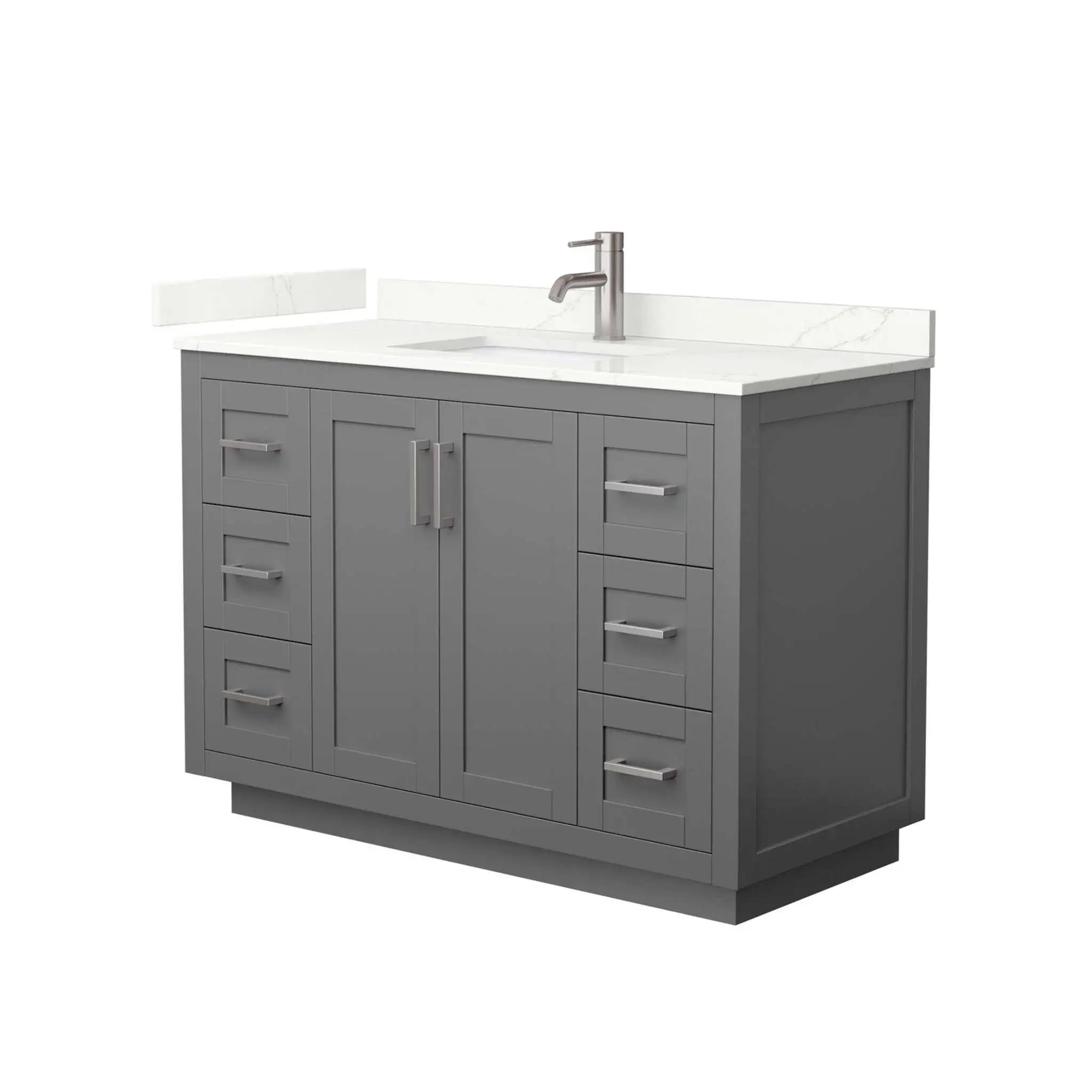 48" Miranda Single Bathroom Vanity in Dark Gray with Brushed Nickel Trim by Wyndham