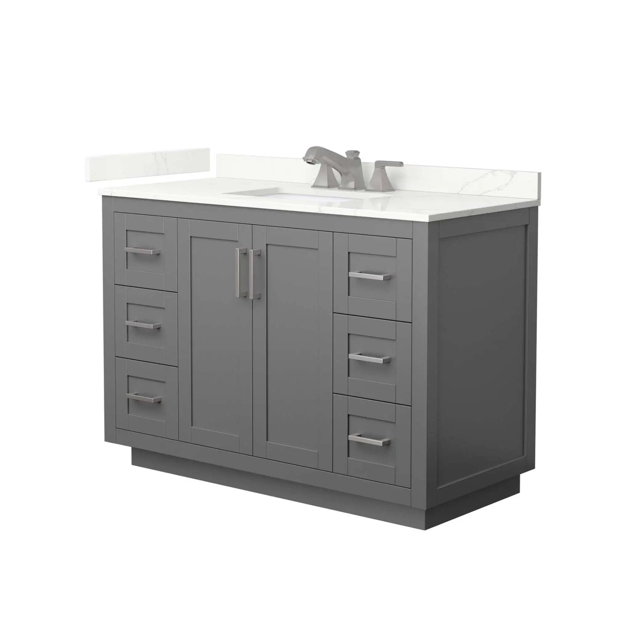 48" Miranda Single Bathroom Vanity in Dark Gray with Brushed Nickel Trim by Wyndham