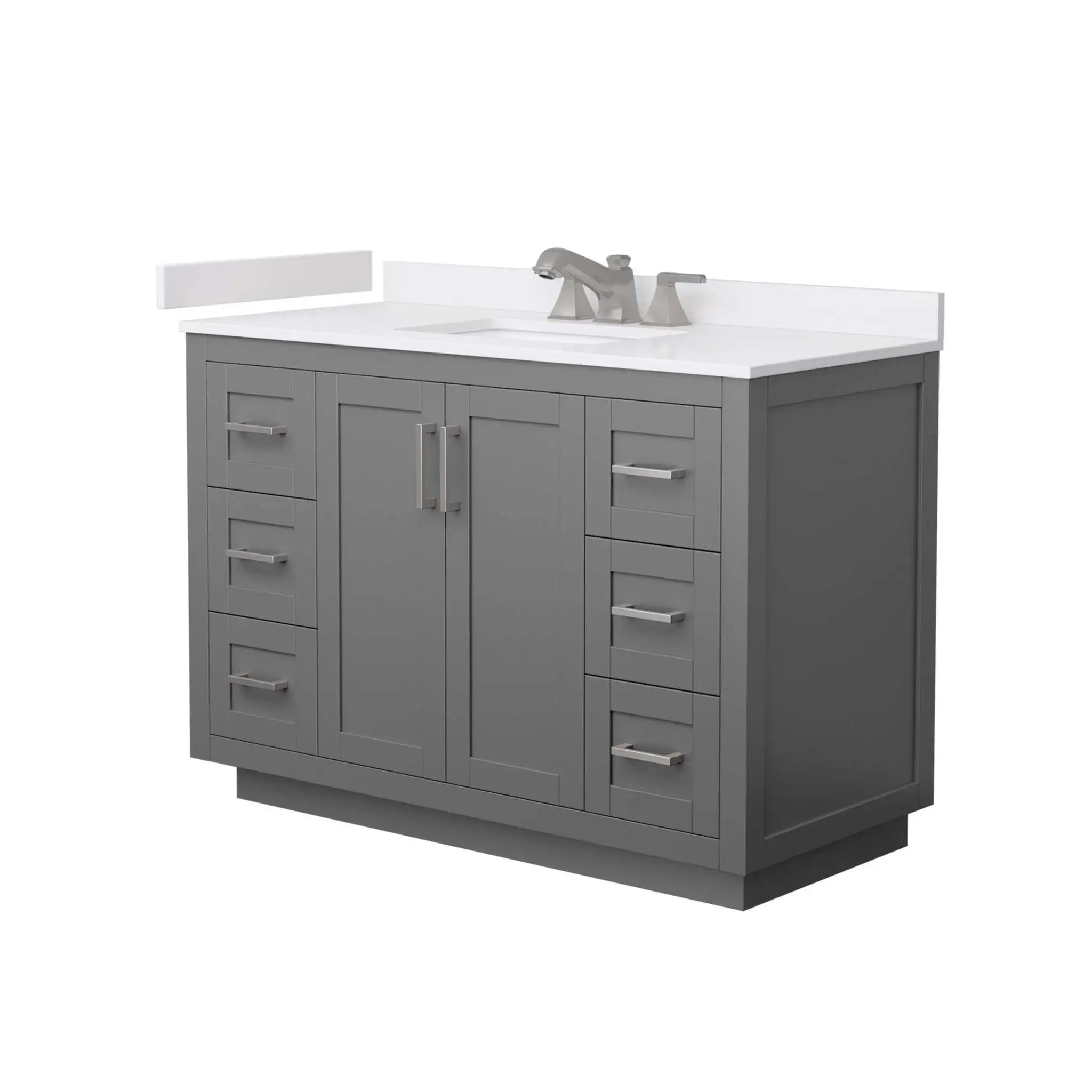 48" Miranda Single Bathroom Vanity in Dark Gray with Brushed Nickel Trim by Wyndham