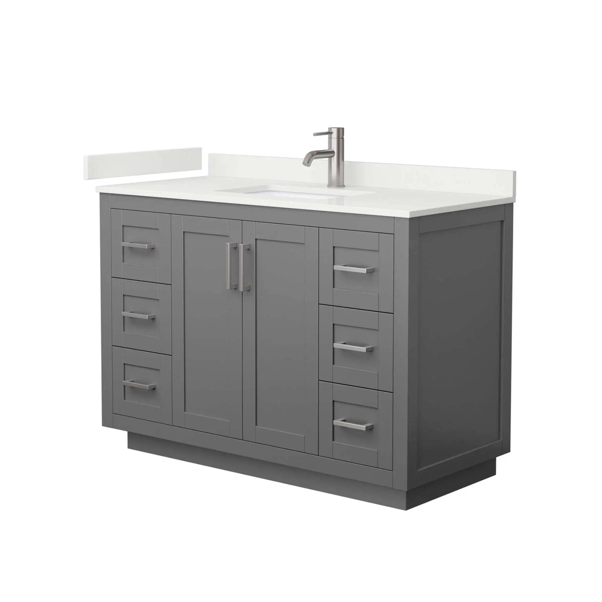48" Miranda Single Bathroom Vanity in Dark Gray with Brushed Nickel Trim by Wyndham