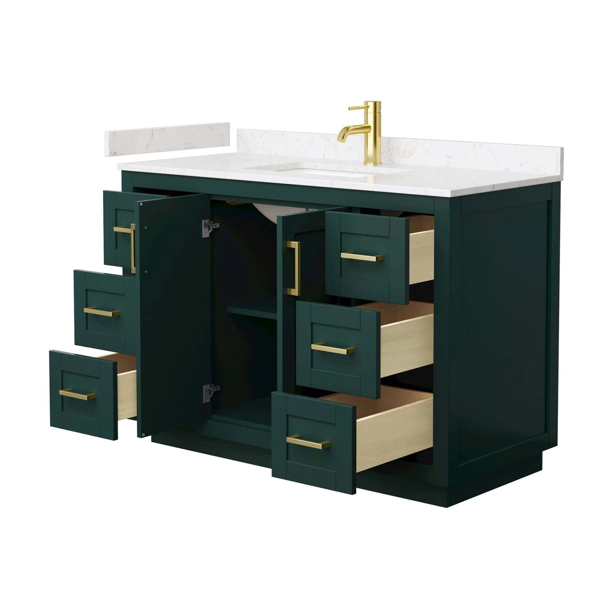 48" Miranda Single Bathroom Vanity in Green with Brushed Gold Trim by Wyndham