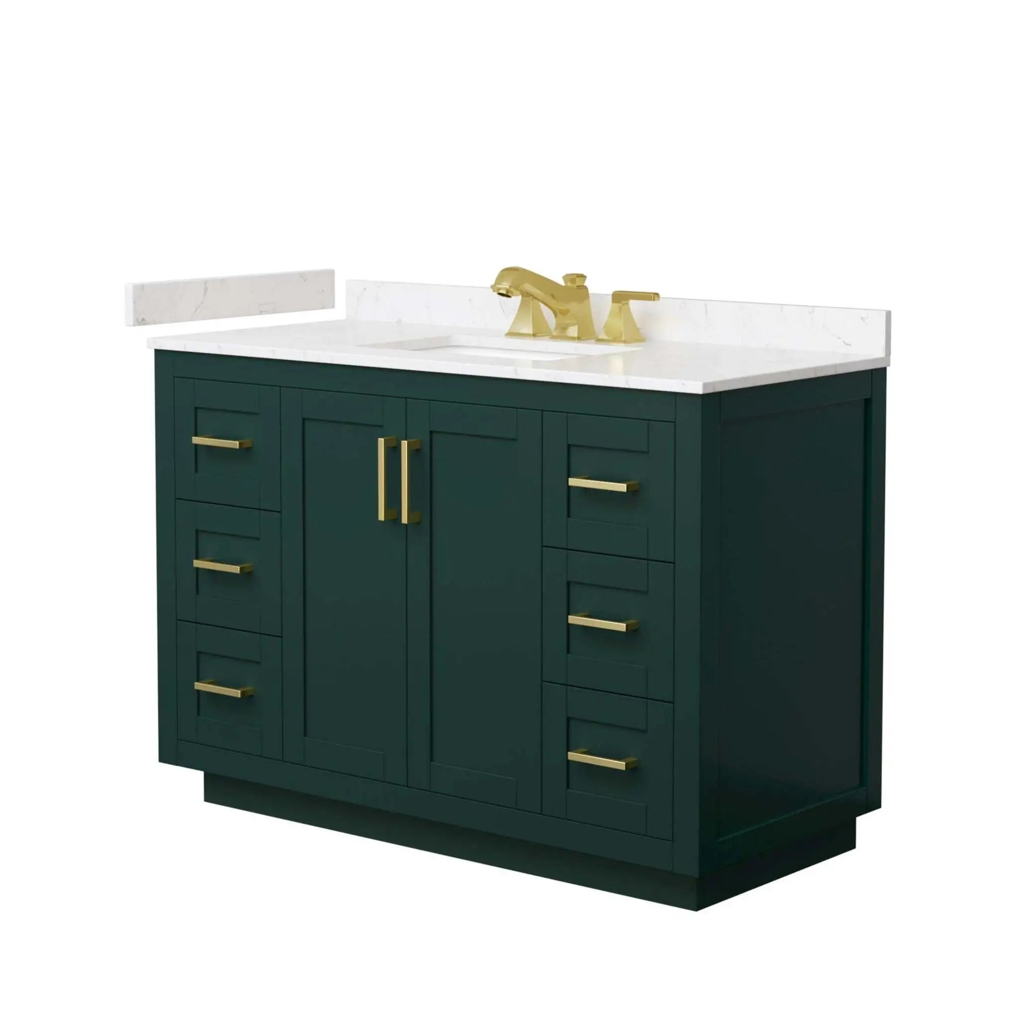 48" Miranda Single Bathroom Vanity in Green with Brushed Gold Trim by Wyndham