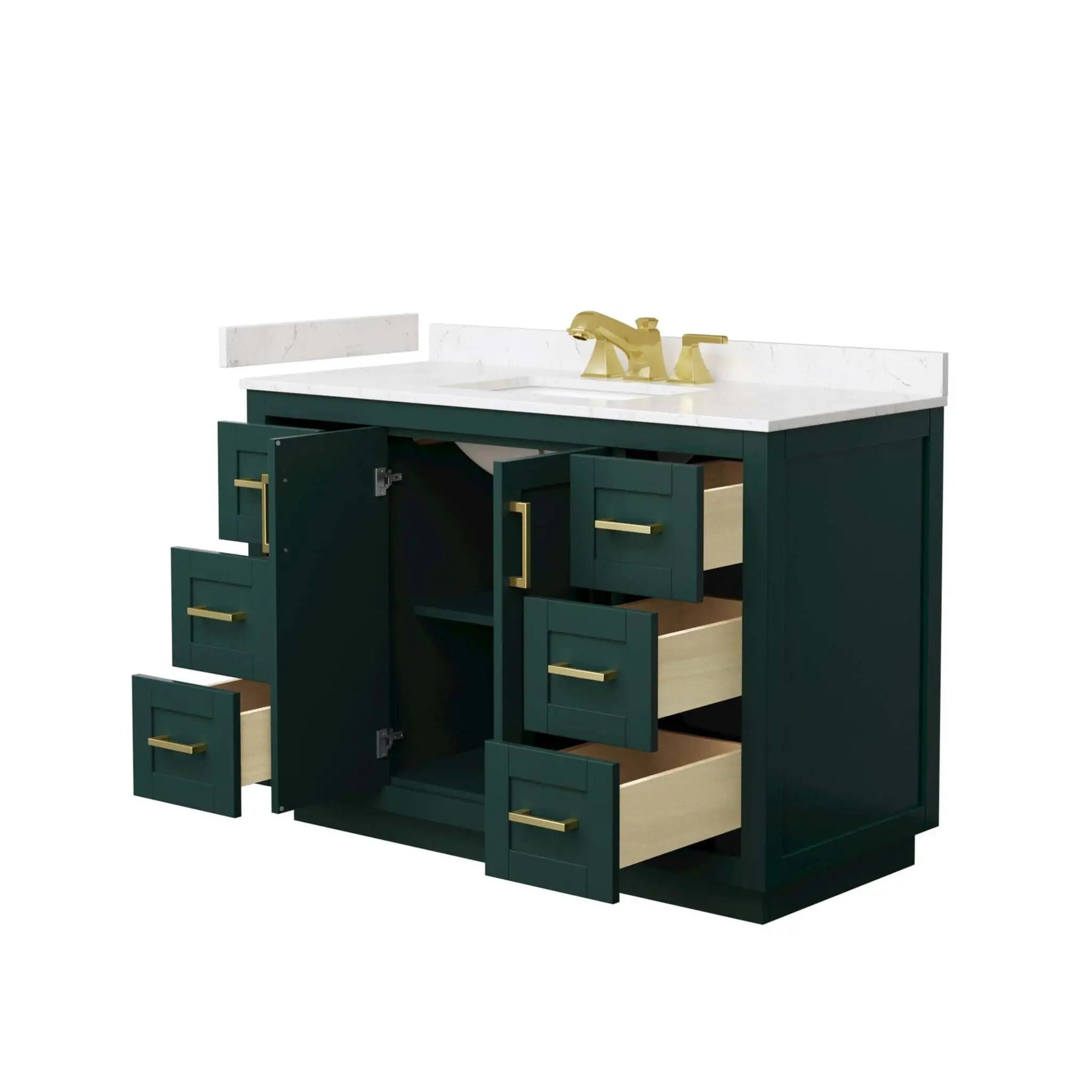 48" Miranda Single Bathroom Vanity in Green with Brushed Gold Trim by Wyndham