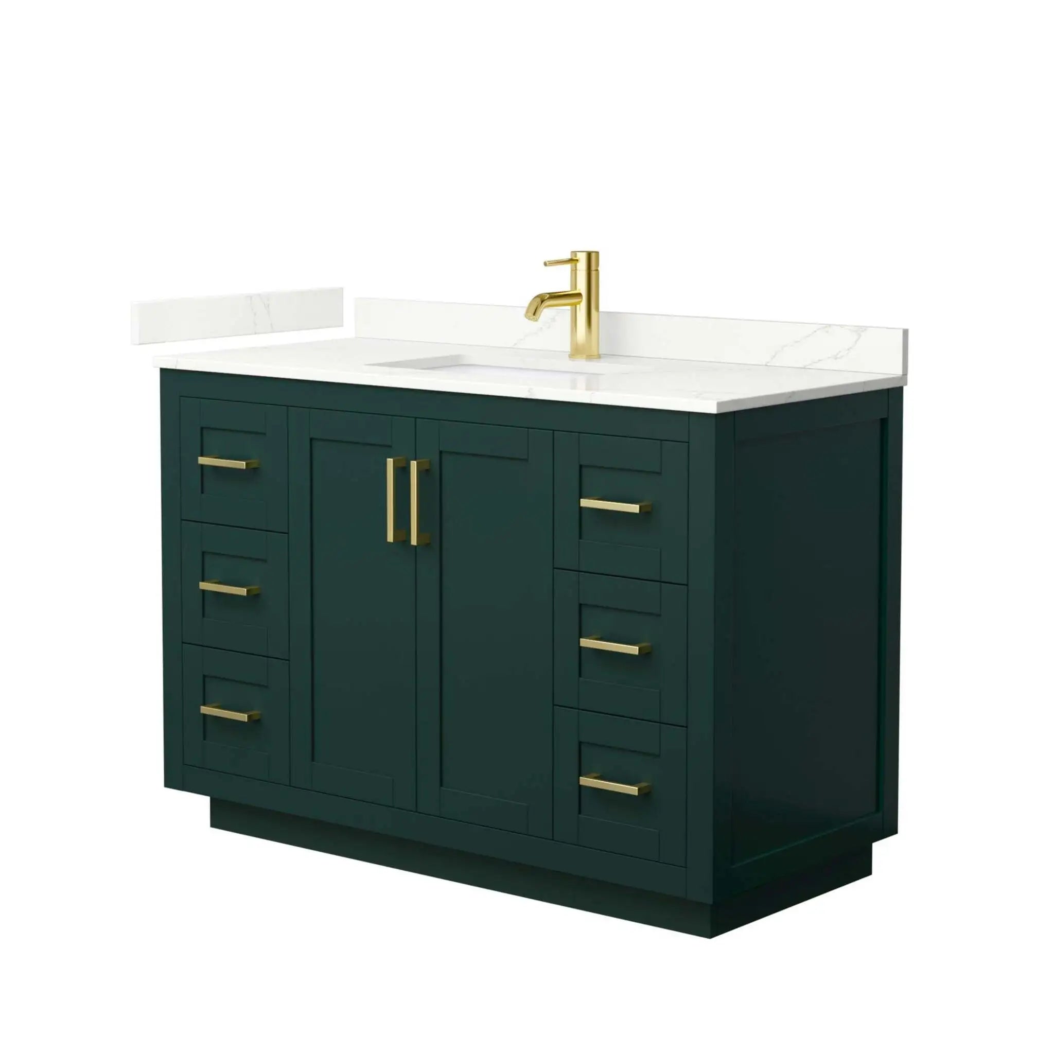 48" Miranda Single Bathroom Vanity in Green with Brushed Gold Trim by Wyndham