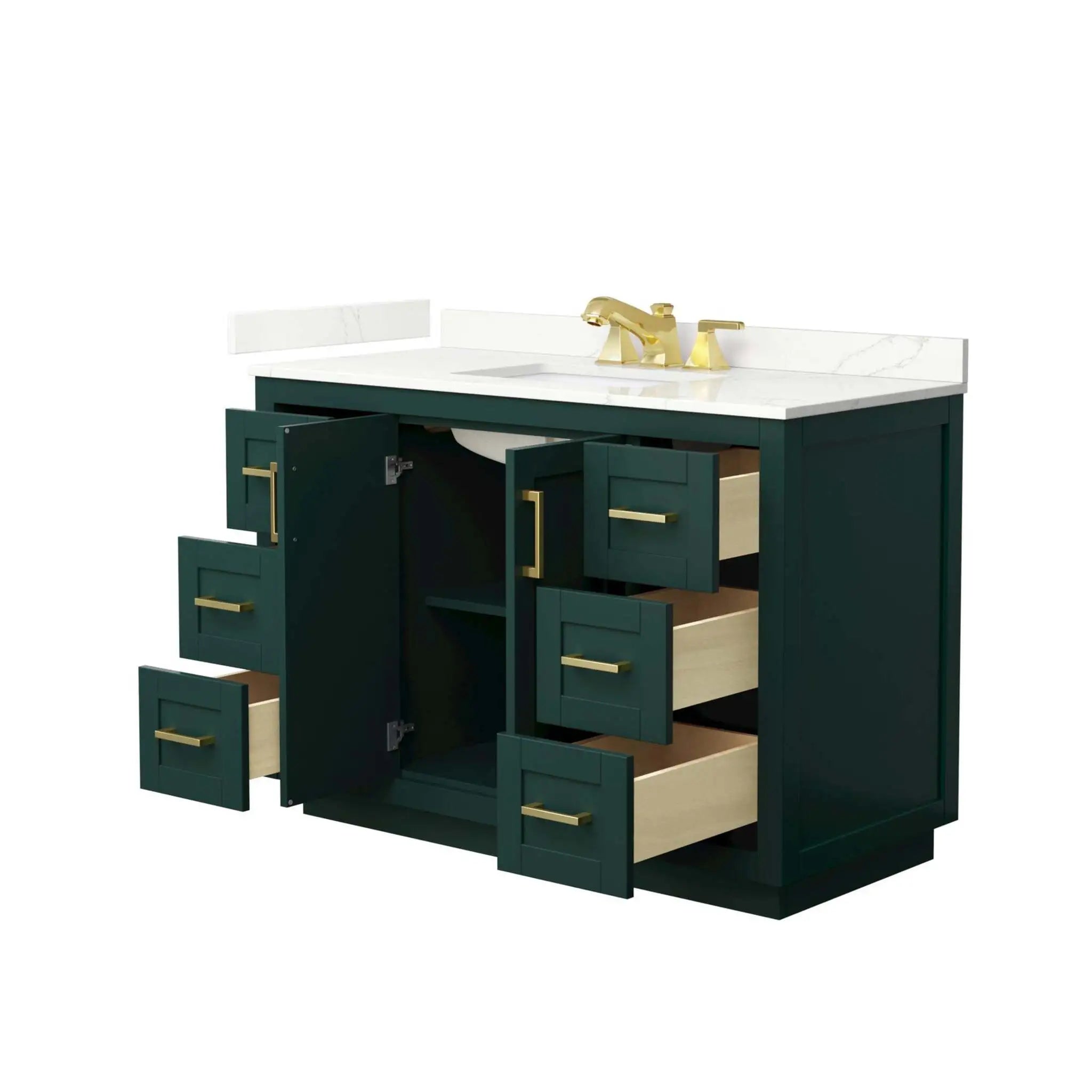 48" Miranda Single Bathroom Vanity in Green with Brushed Gold Trim by Wyndham