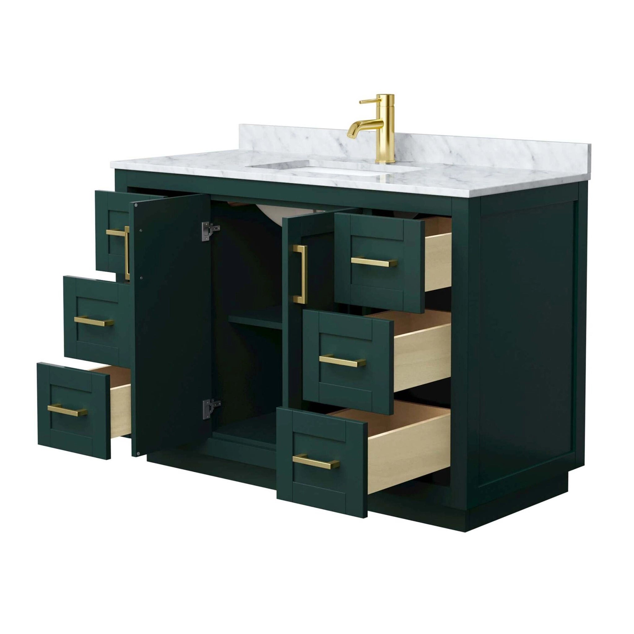 48" Miranda Single Bathroom Vanity in Green with Brushed Gold Trim by Wyndham