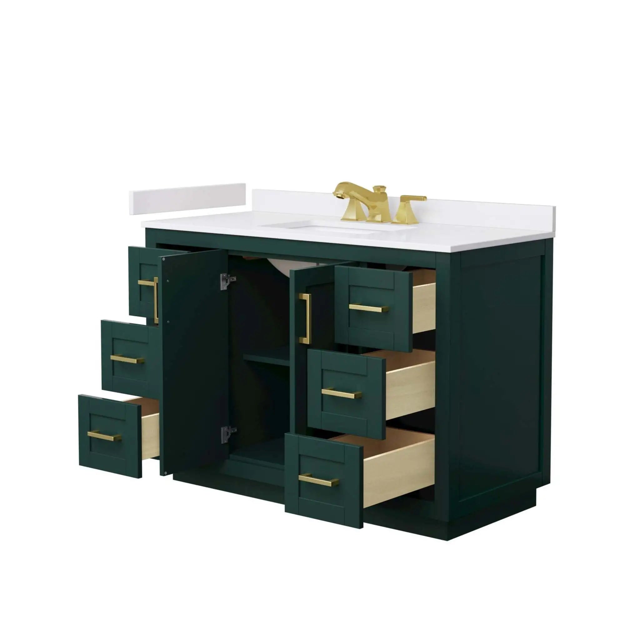 48" Miranda Single Bathroom Vanity in Green with Brushed Gold Trim by Wyndham