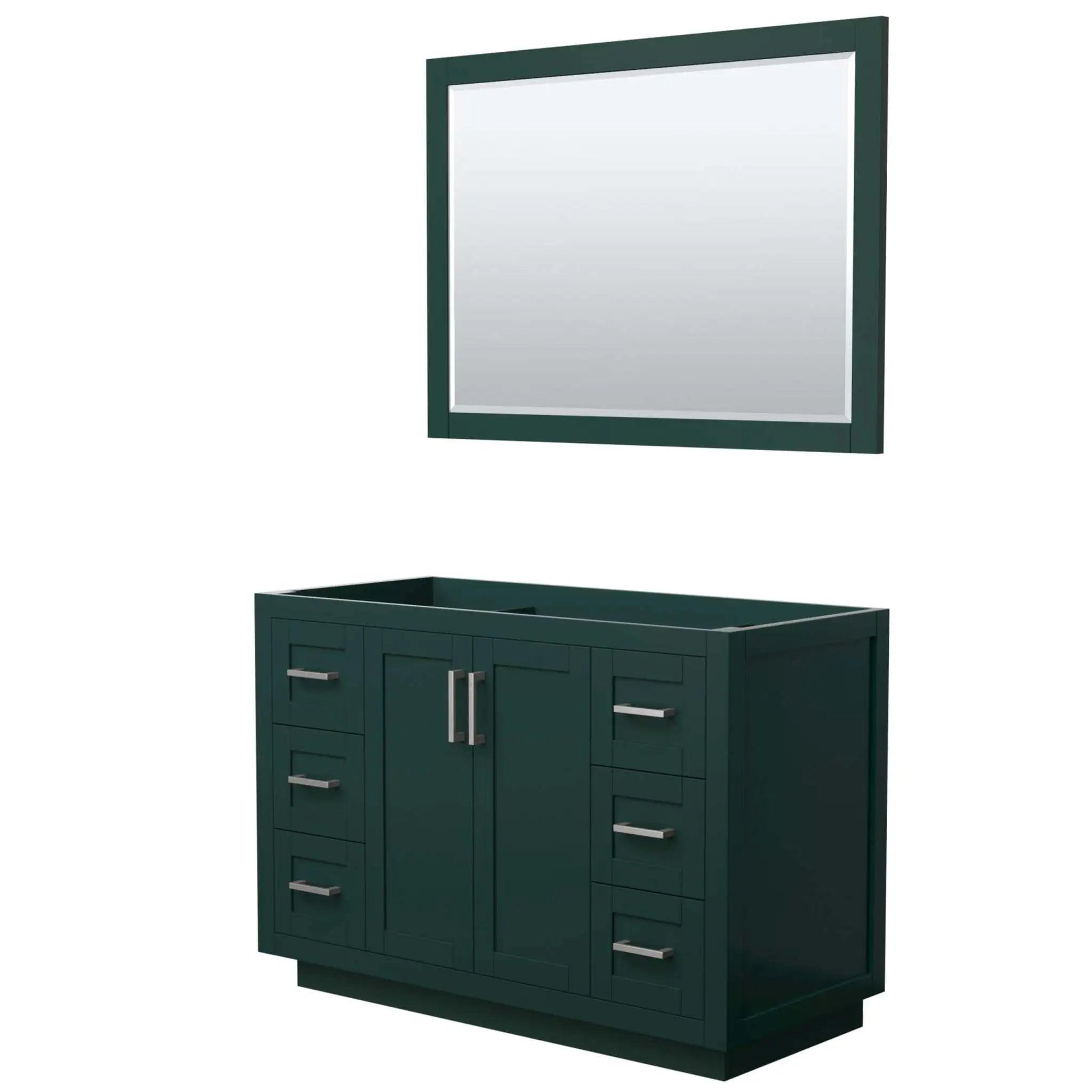 48" Miranda Single Bathroom Vanity in Green with Brushed Nickel Trim & 46" Mirror by Wyndham