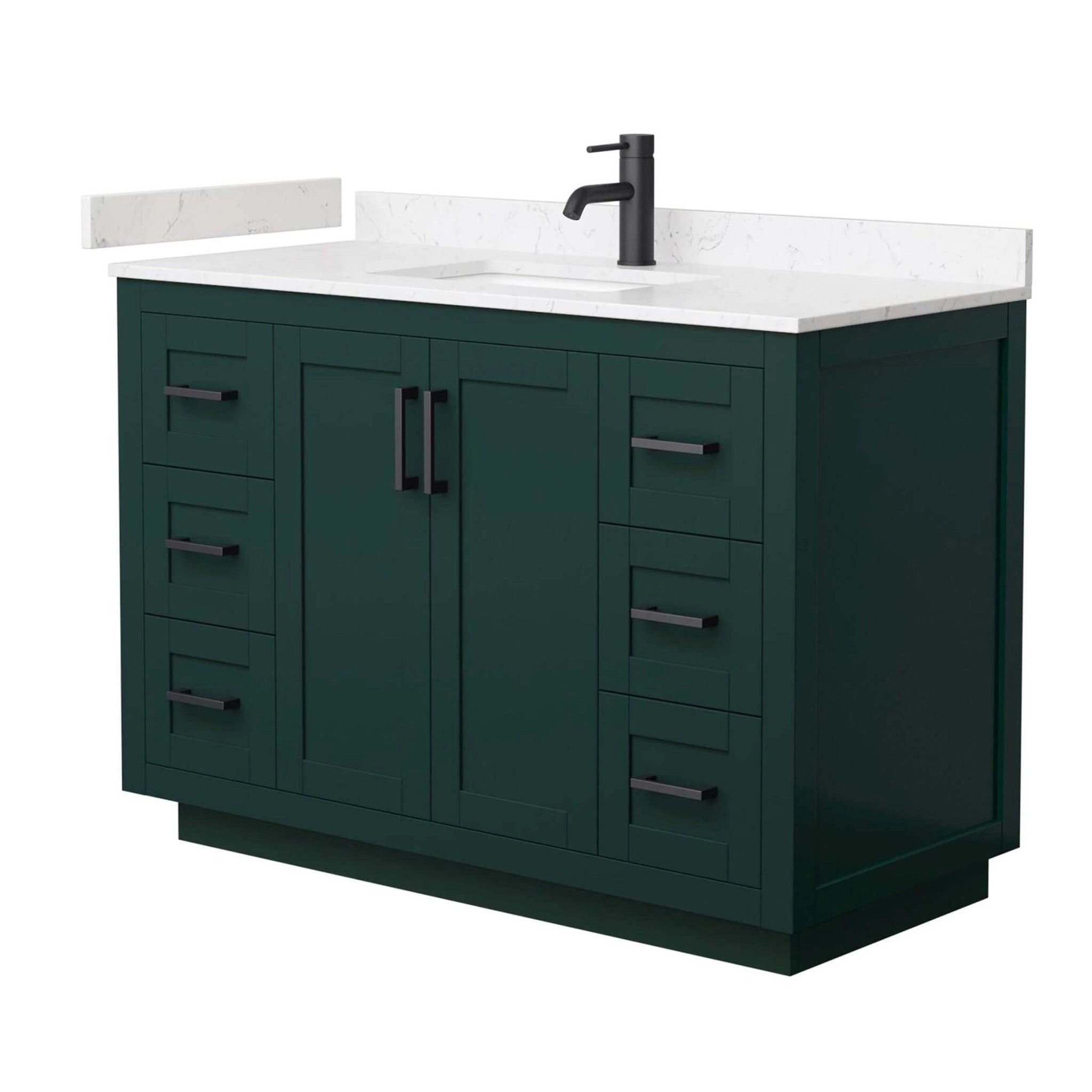 48" Miranda Single Bathroom Vanity in Green with Matte Black Trim by Wyndham
