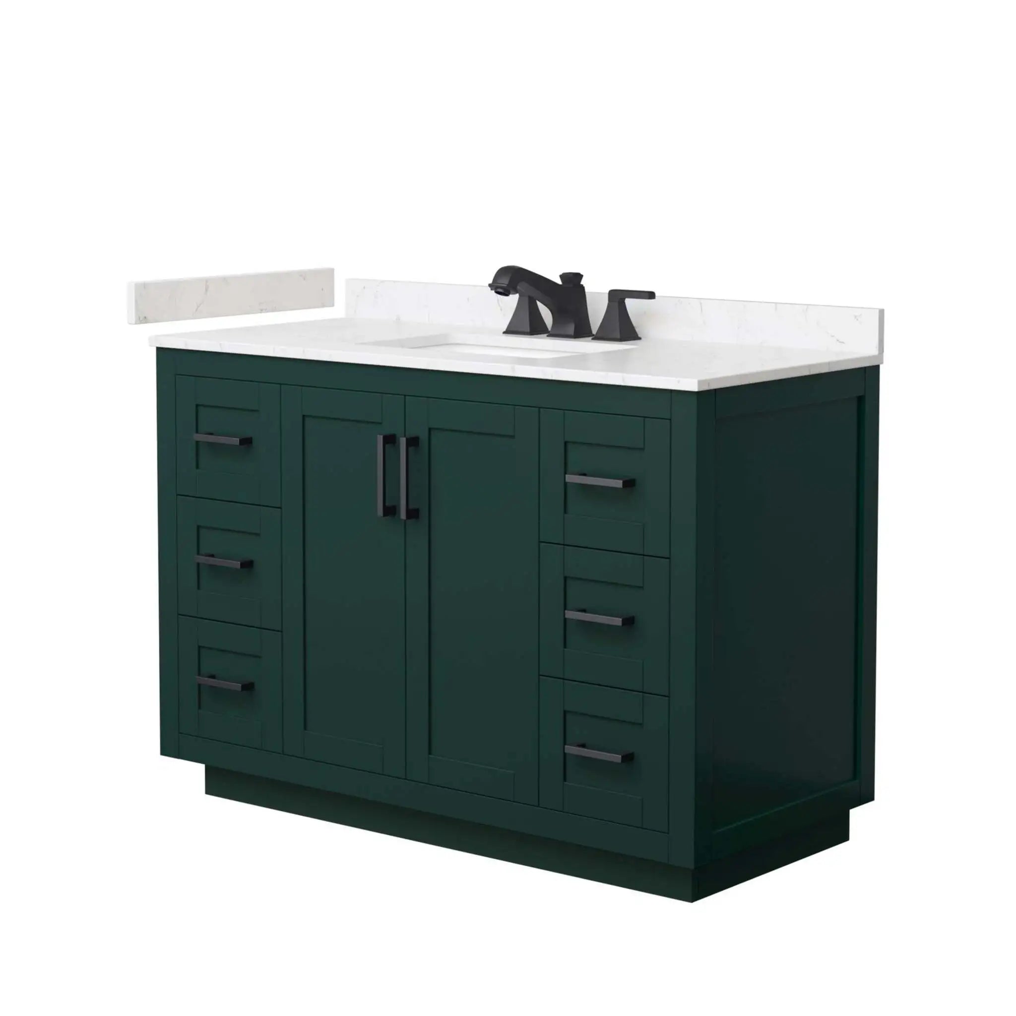 48" Miranda Single Bathroom Vanity in Green with Matte Black Trim by Wyndham