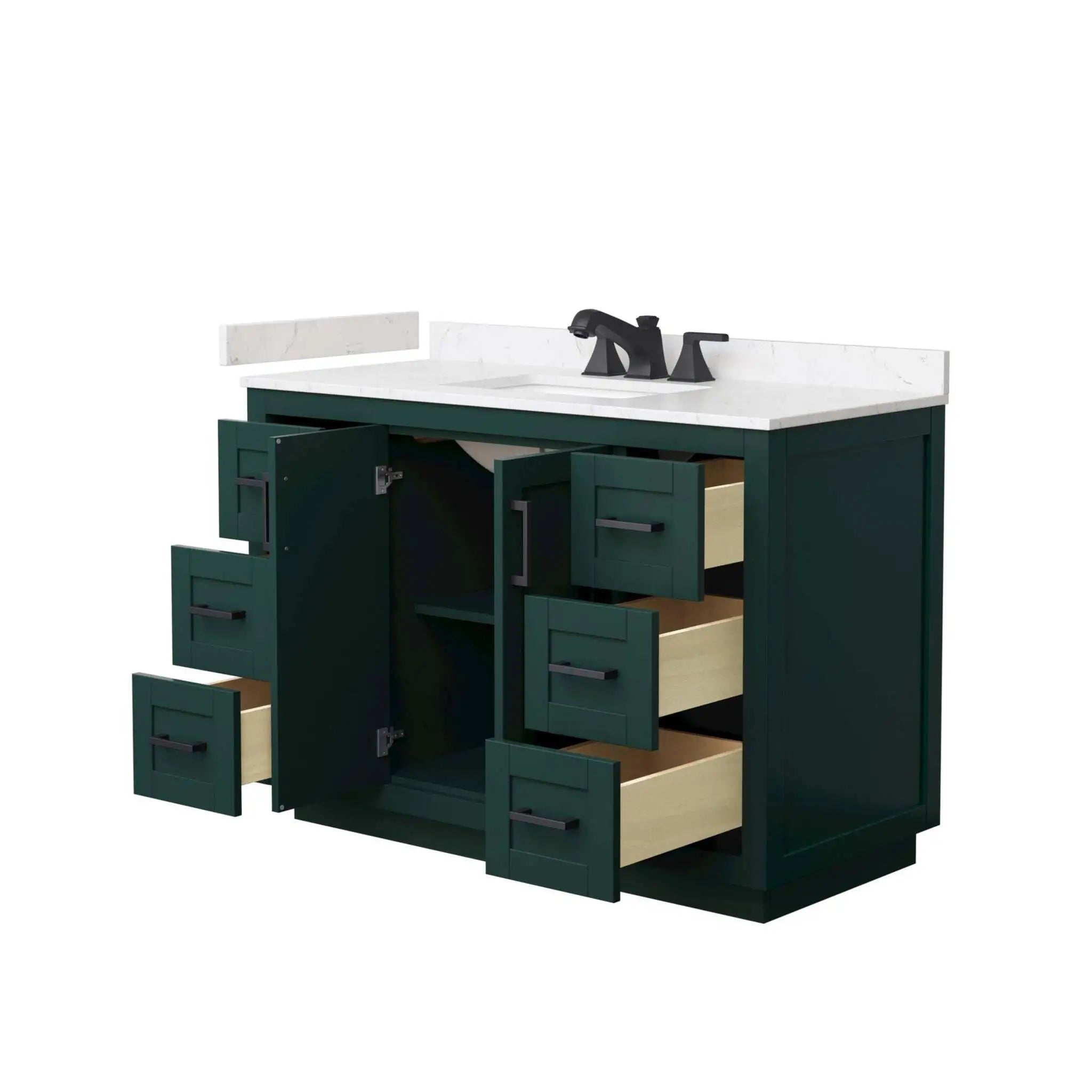 48" Miranda Single Bathroom Vanity in Green with Matte Black Trim by Wyndham