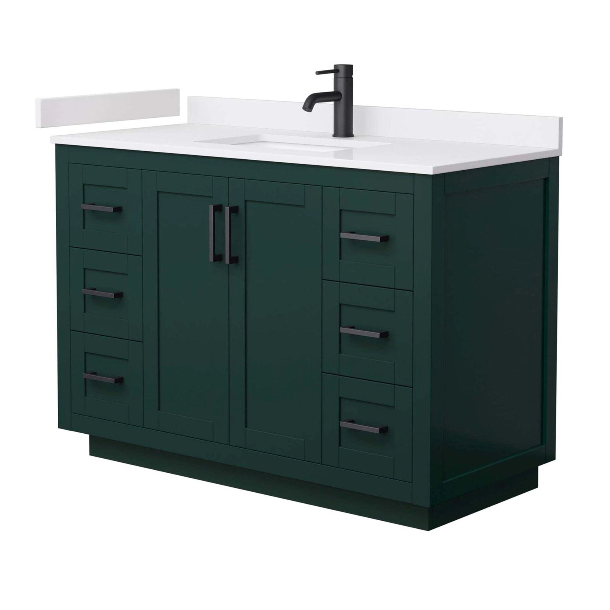 48" Miranda Single Bathroom Vanity in Green with Matte Black Trim by Wyndham