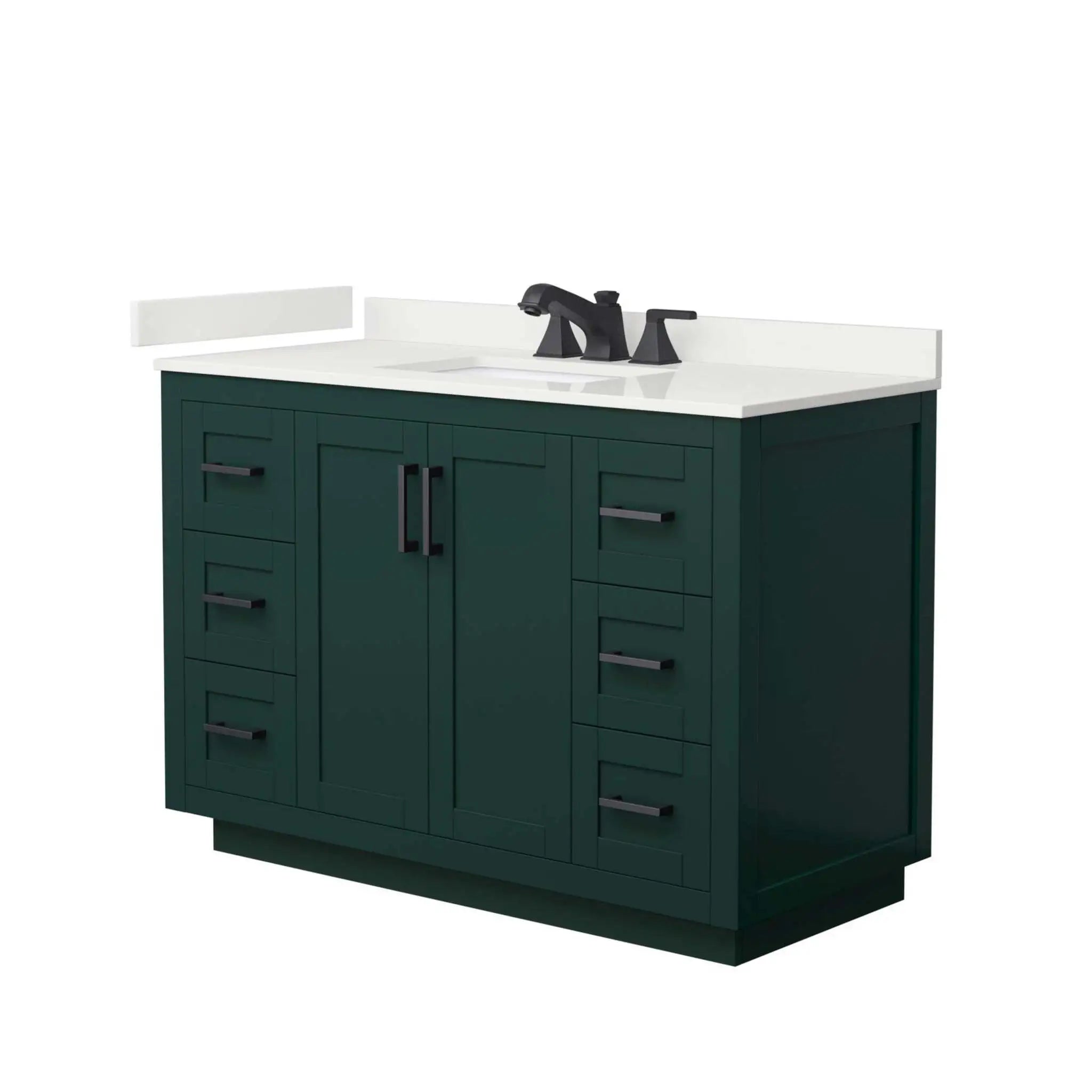 48" Miranda Single Bathroom Vanity in Green with Matte Black Trim by Wyndham