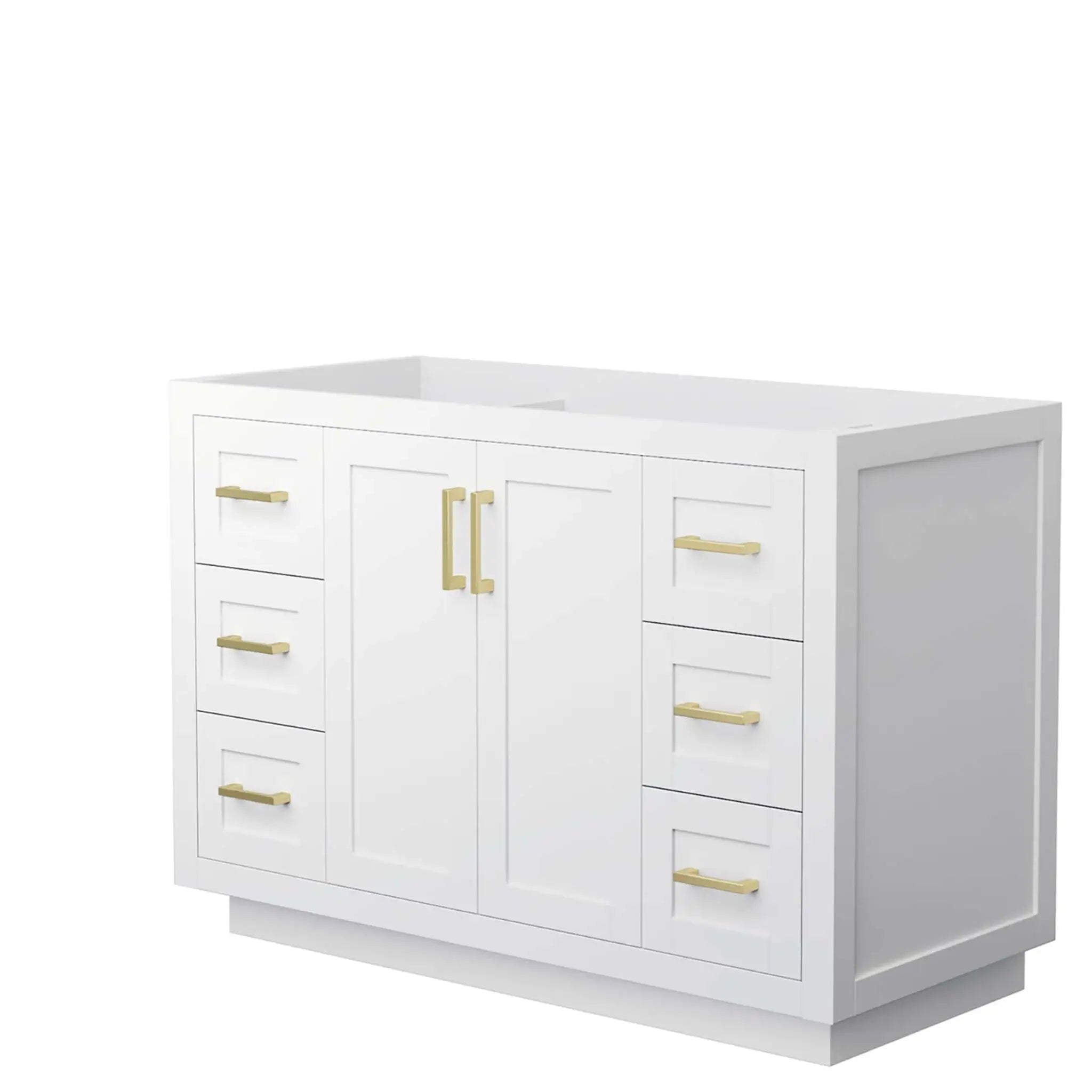 48" Miranda Single Bathroom Vanity in White with Brushed Gold Trim by Wyndham