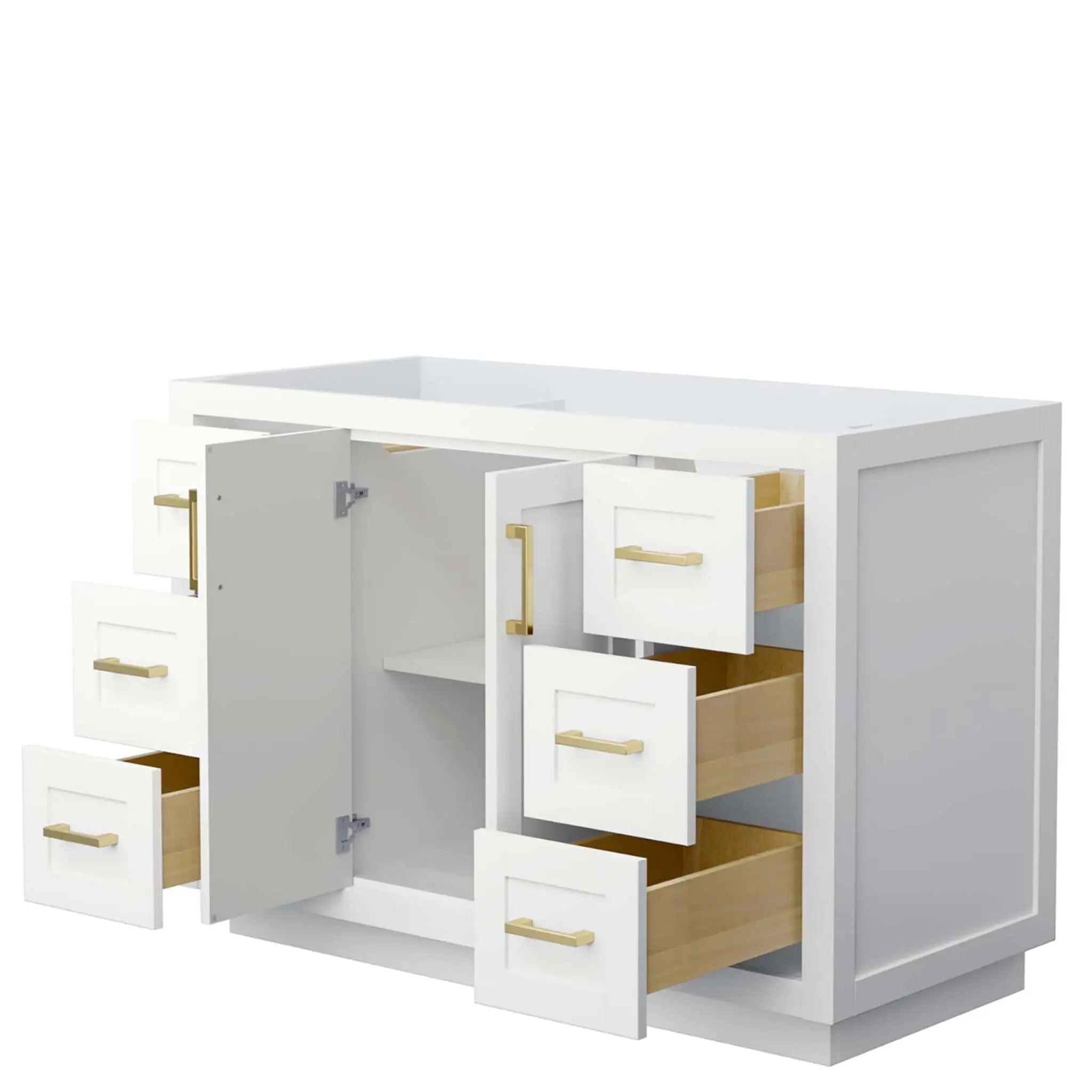 48" Miranda Single Bathroom Vanity in White with Brushed Gold Trim by Wyndham