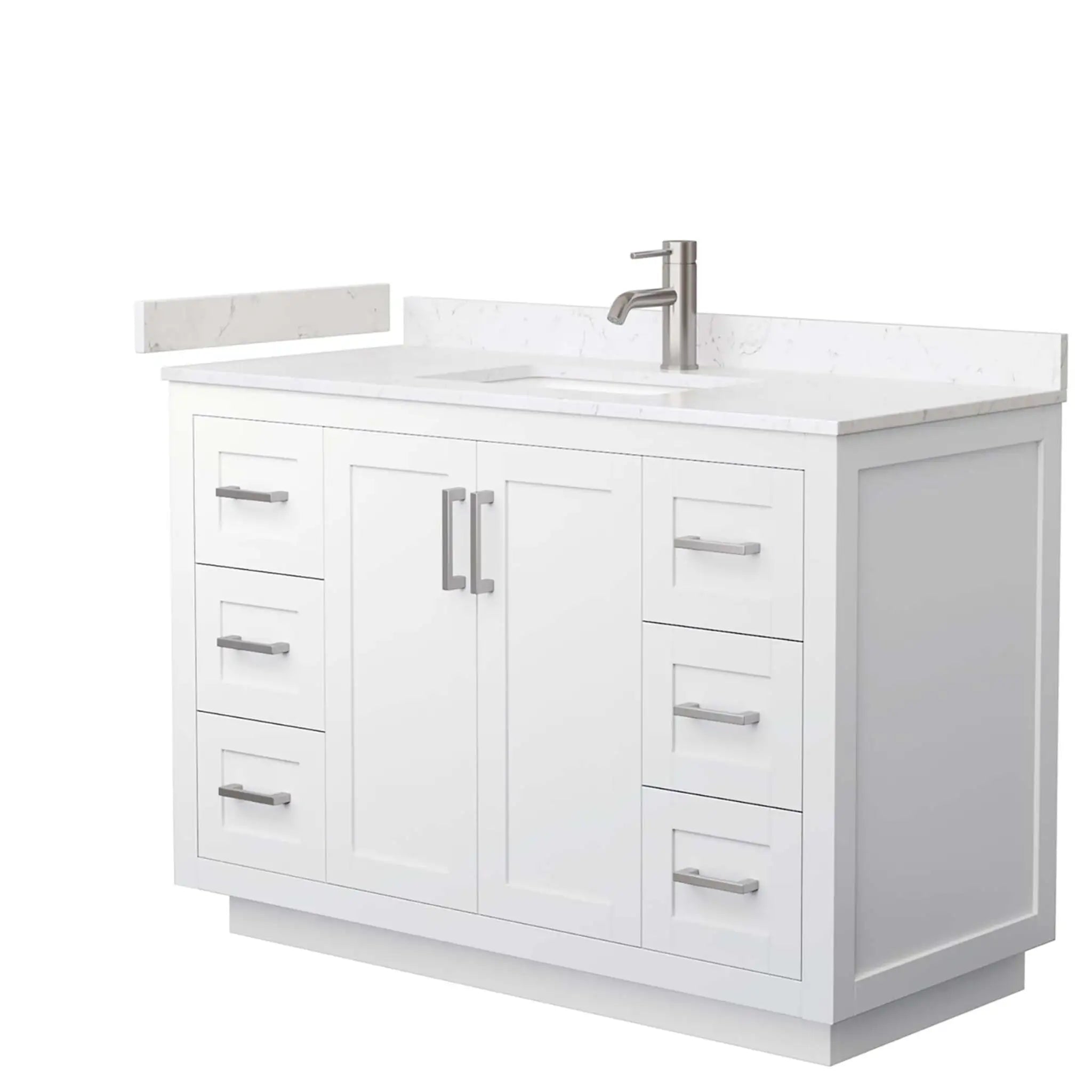 48" Miranda Single Bathroom Vanity in White with Brushed Nickel Trim by Wyndham