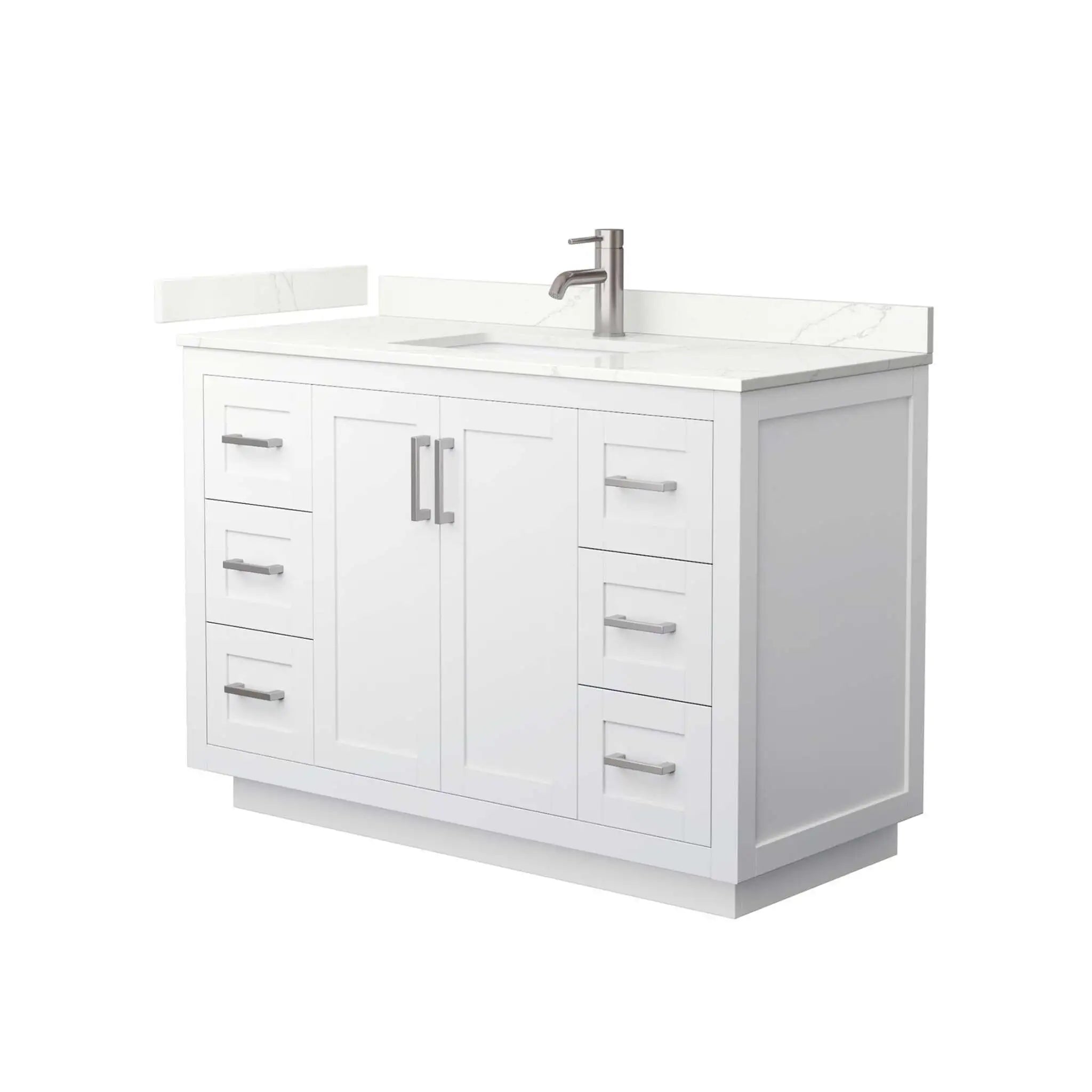 48" Miranda Single Bathroom Vanity in White with Brushed Nickel Trim by Wyndham