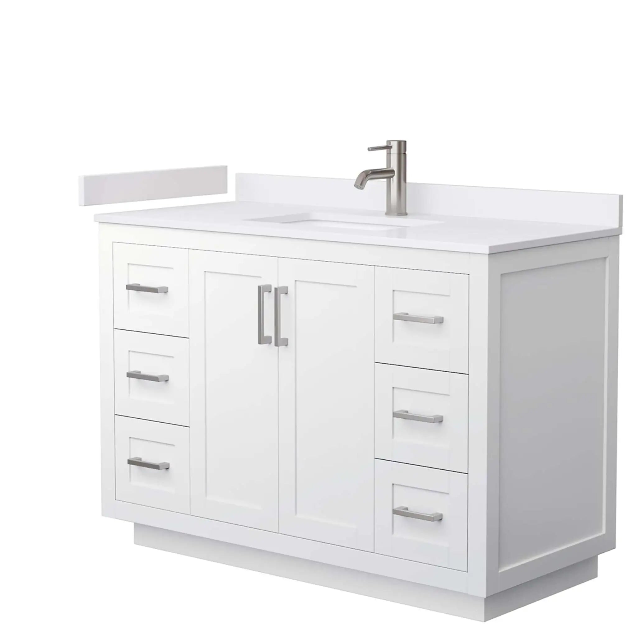 48" Miranda Single Bathroom Vanity in White with Brushed Nickel Trim by Wyndham