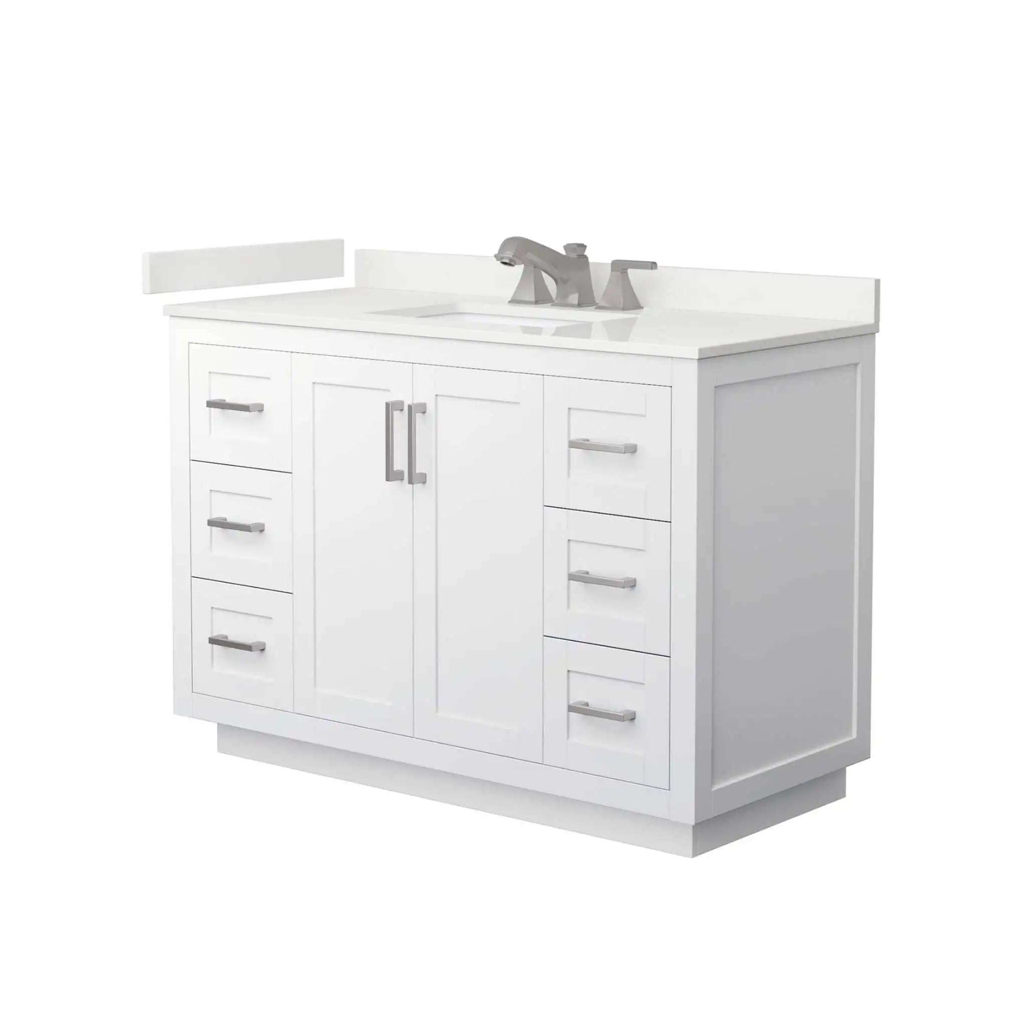 48" Miranda Single Bathroom Vanity in White with Brushed Nickel Trim by Wyndham